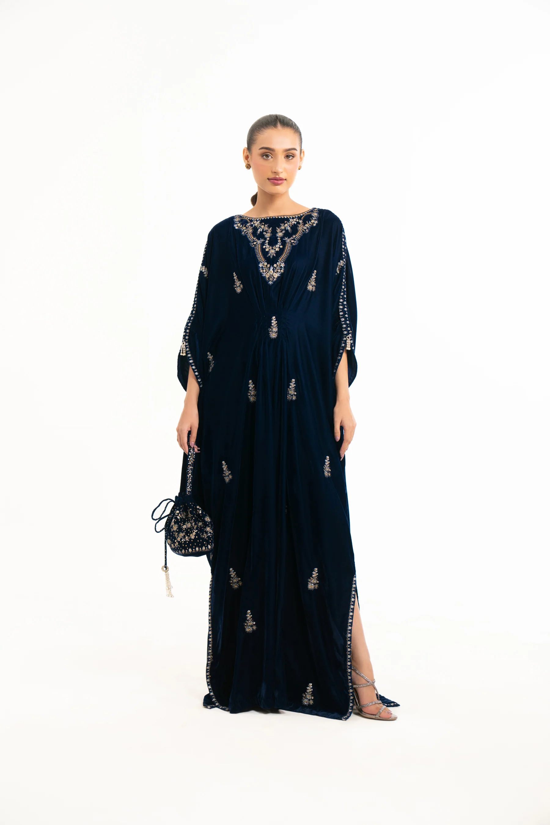 EMBROIDERED VELVET KAFTAN - Image 5