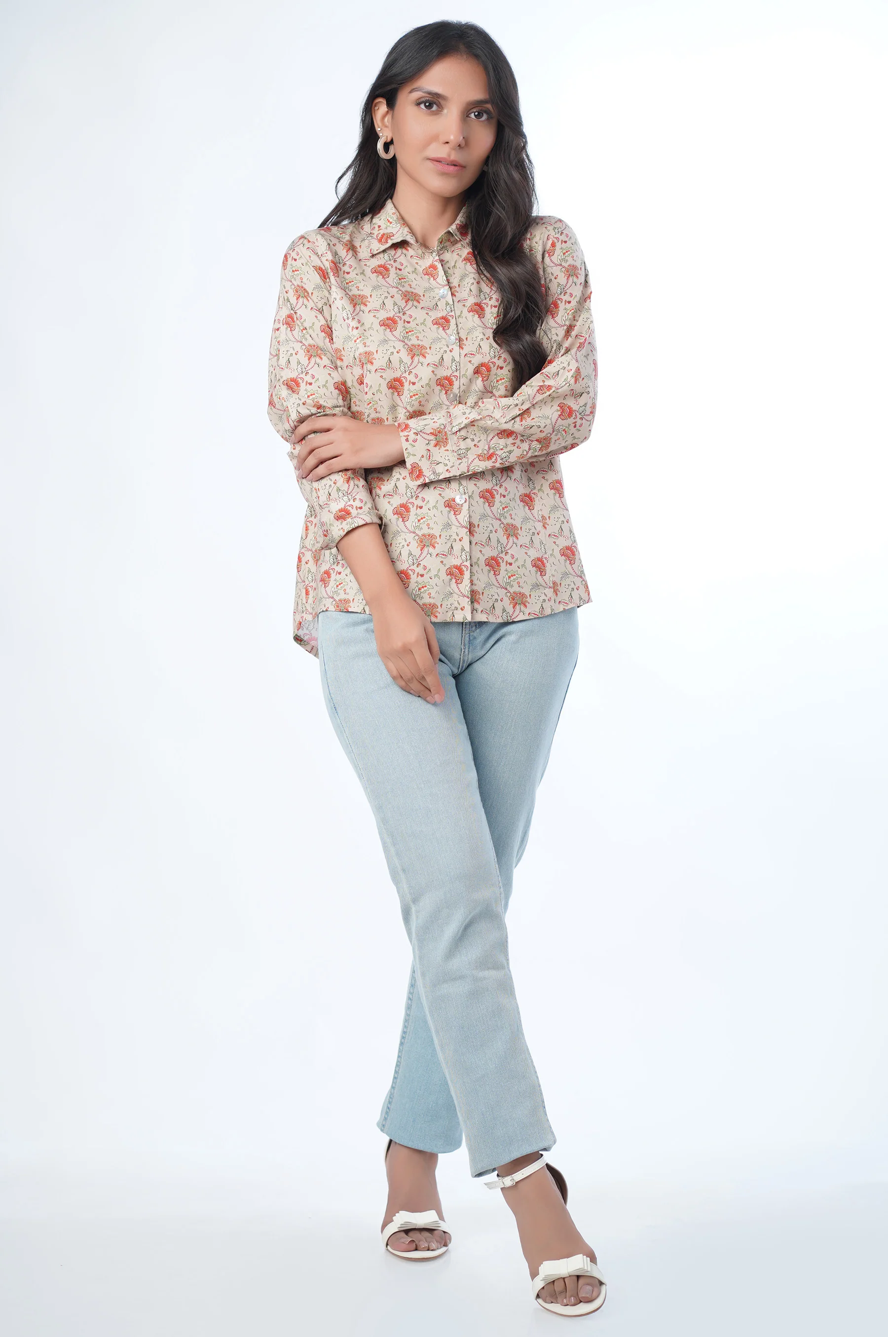 Stitched 1 Piece Western Tencel Printed Top