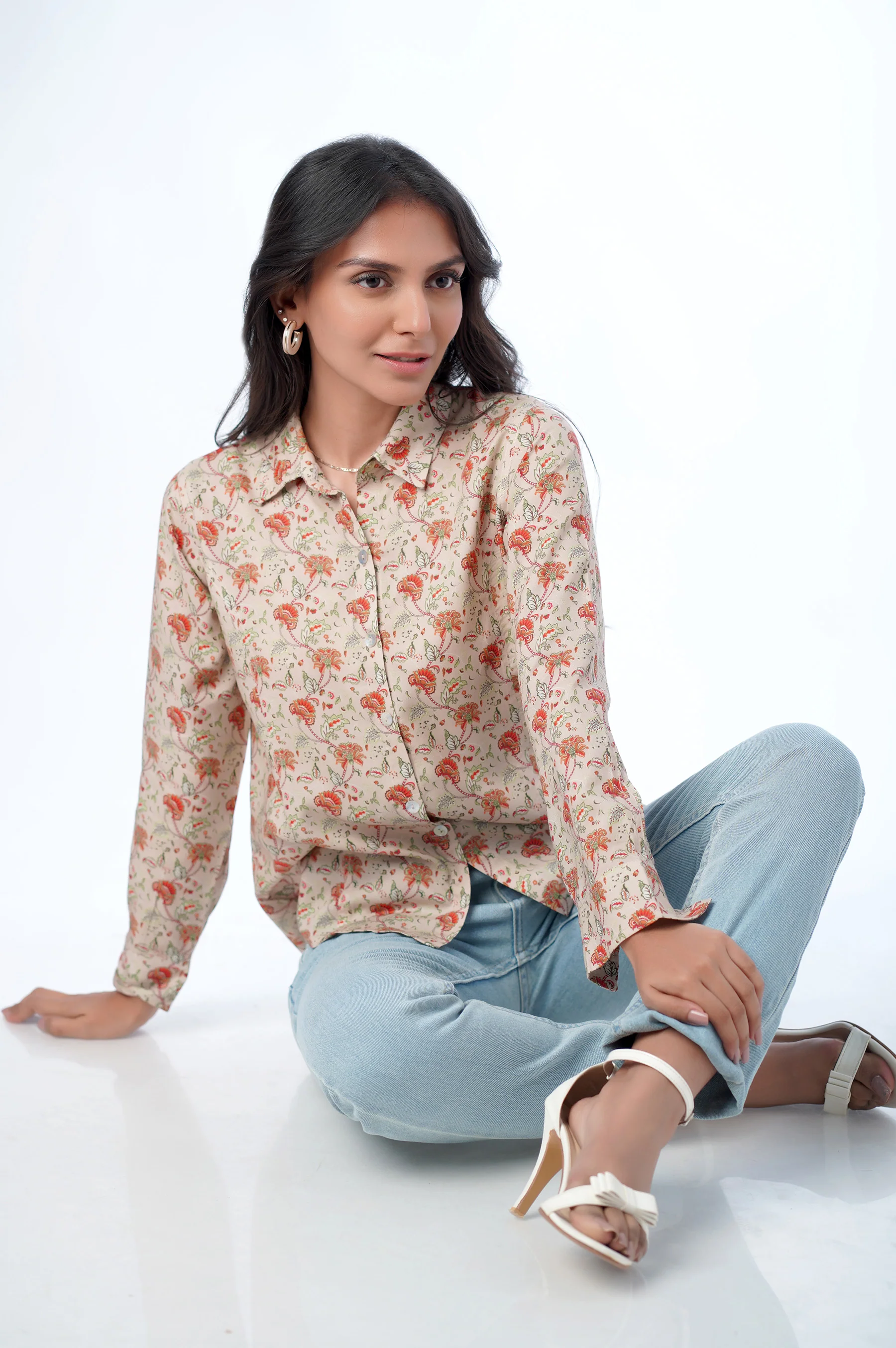 Stitched 1 Piece Western Tencel Printed Top - Image 3