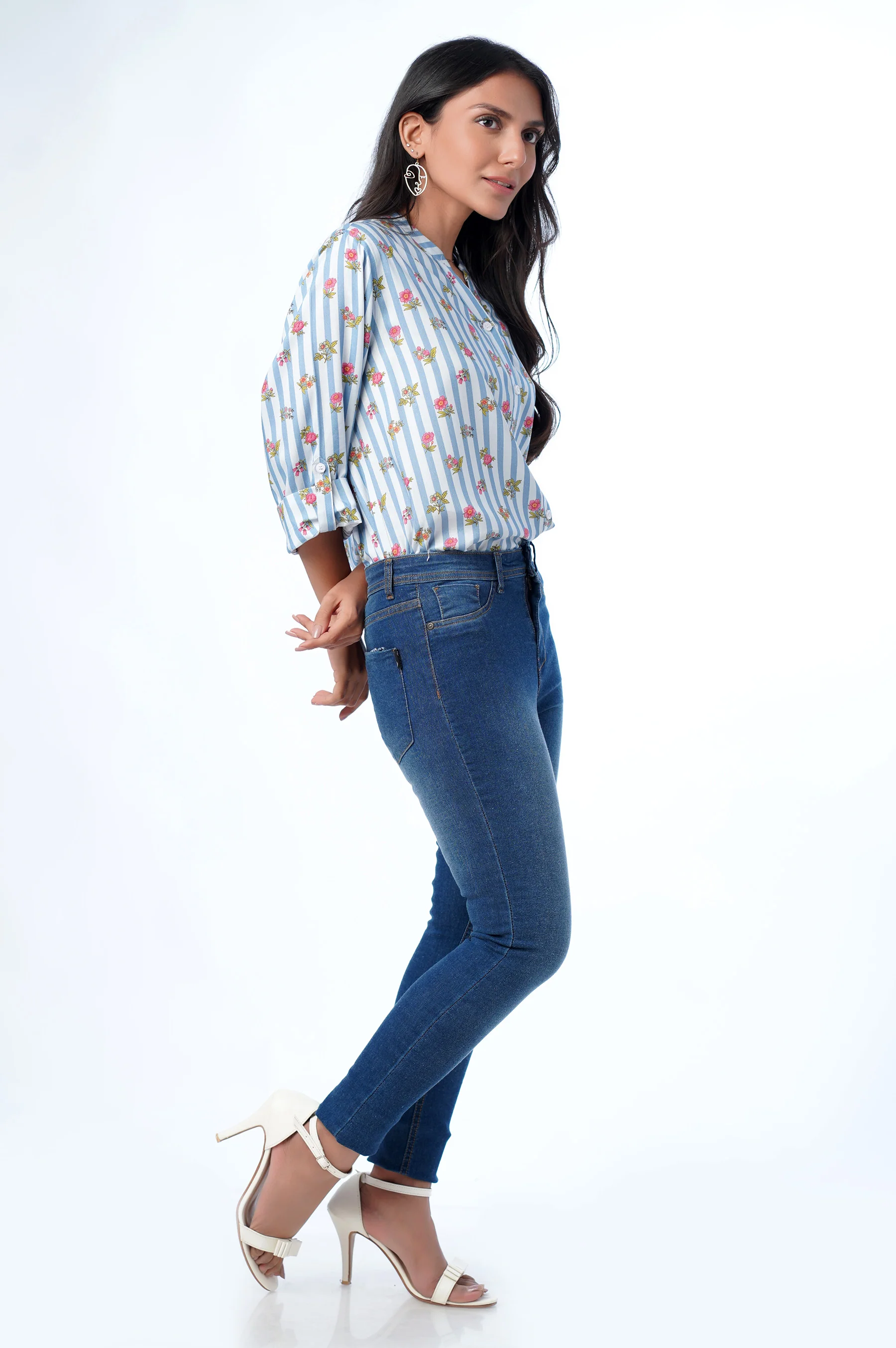 Stitched 1 Piece Western Tencel Printed Top - Image 2