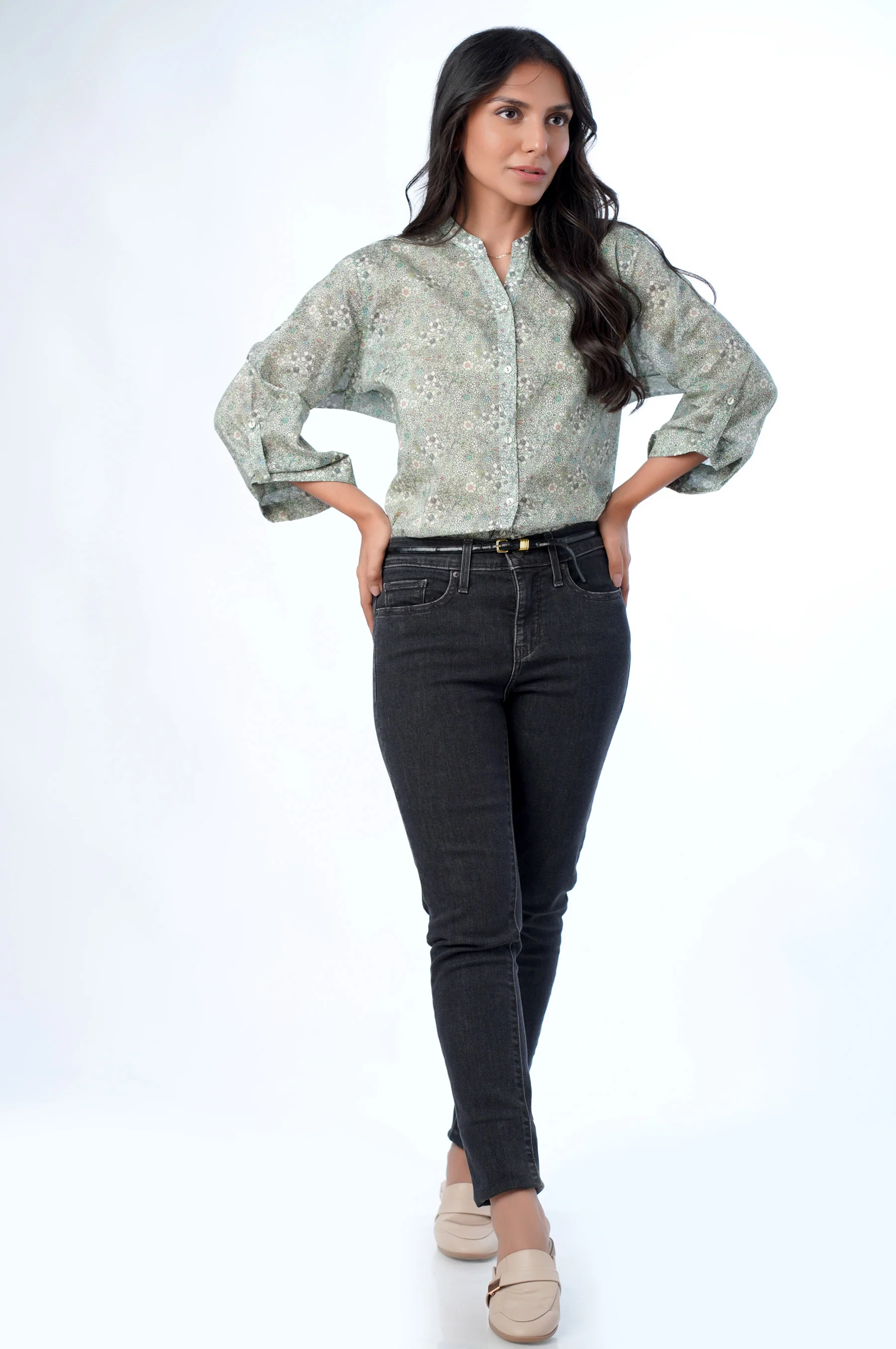 Stitched 1 Piece Western Tencel Printed Top - Image 2