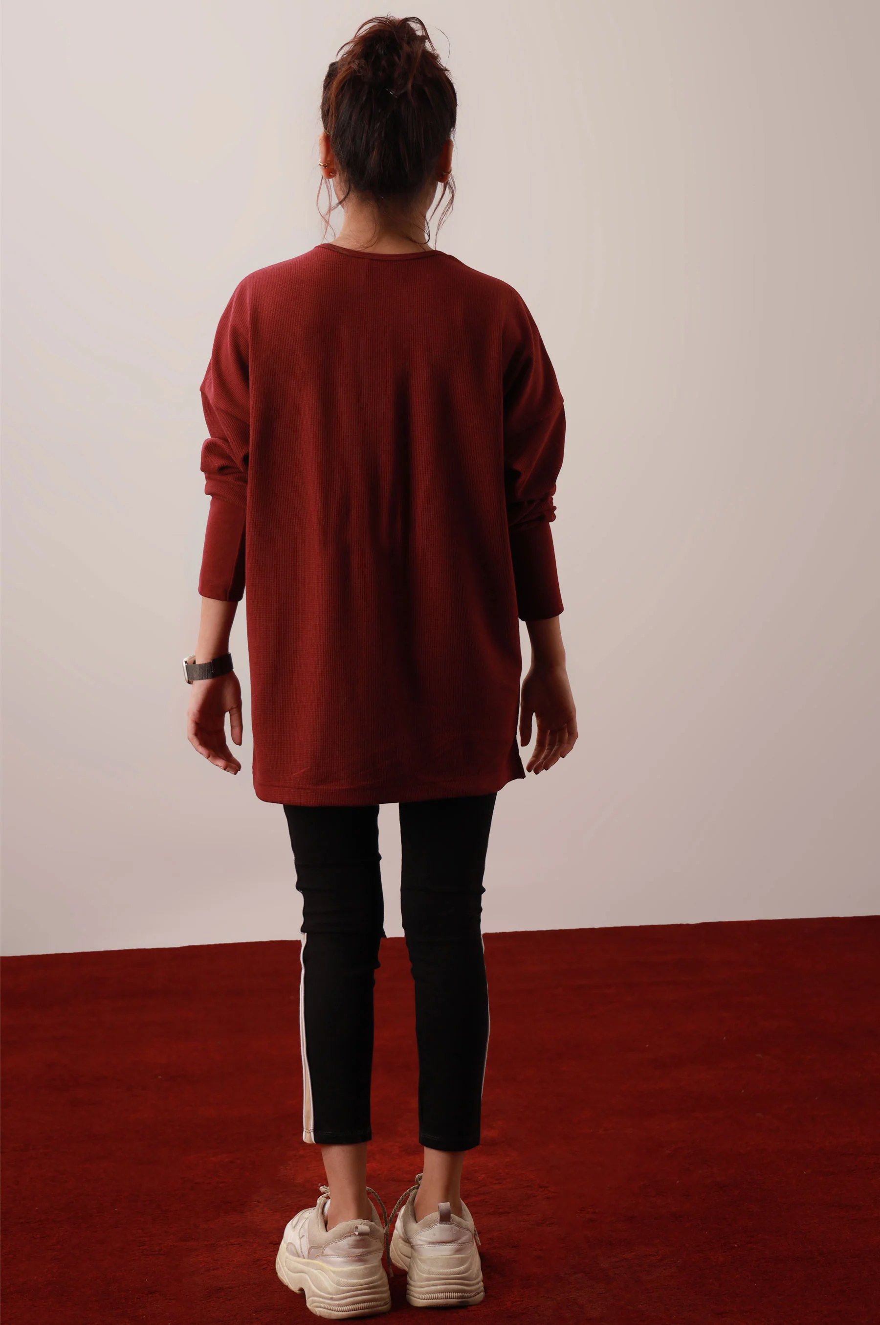 Burgundy Round Neck Western Top - Image 4
