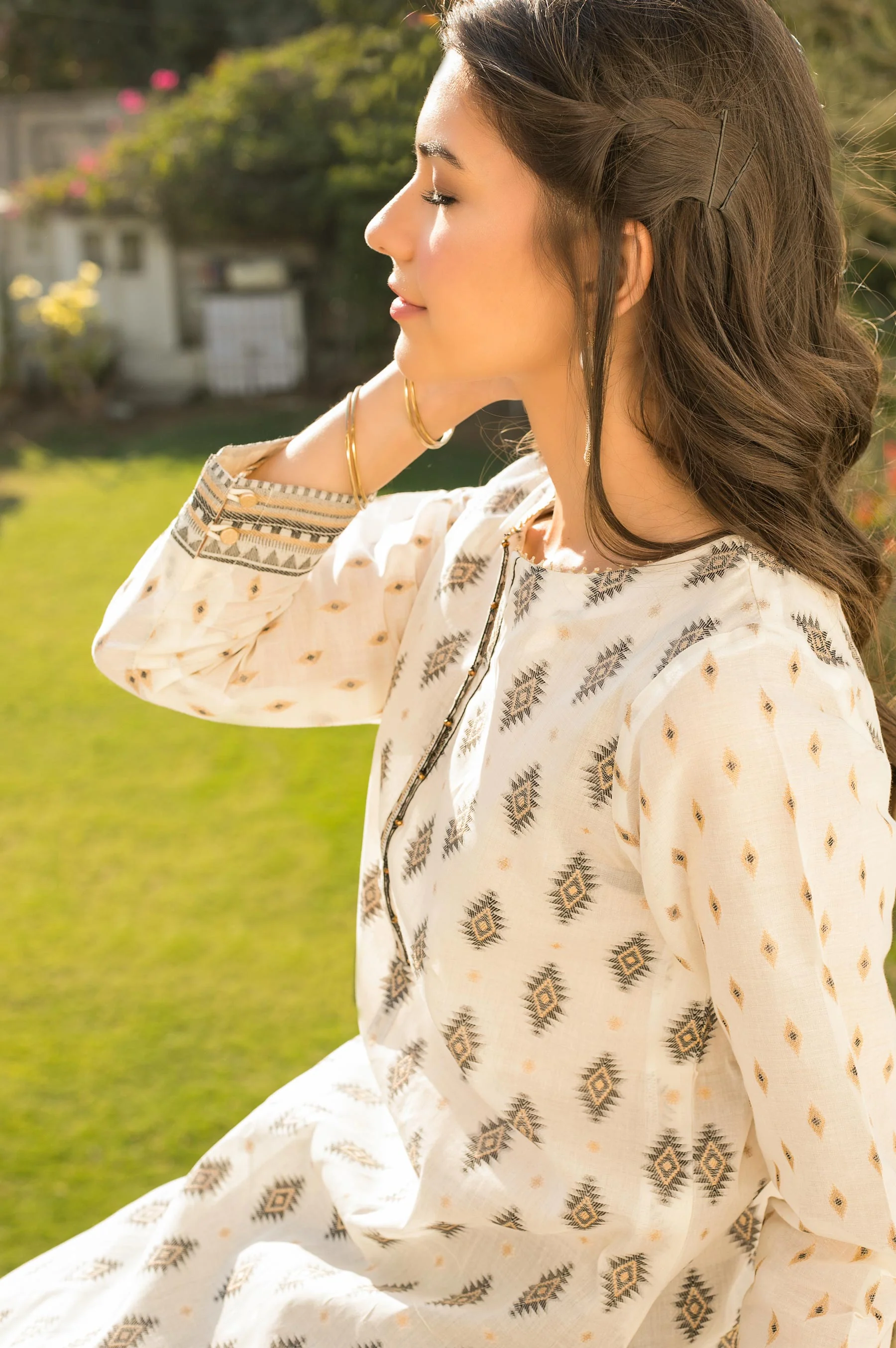 Stitched 1 Piece Yarn Dyed Jacquard Shirt - Image 3