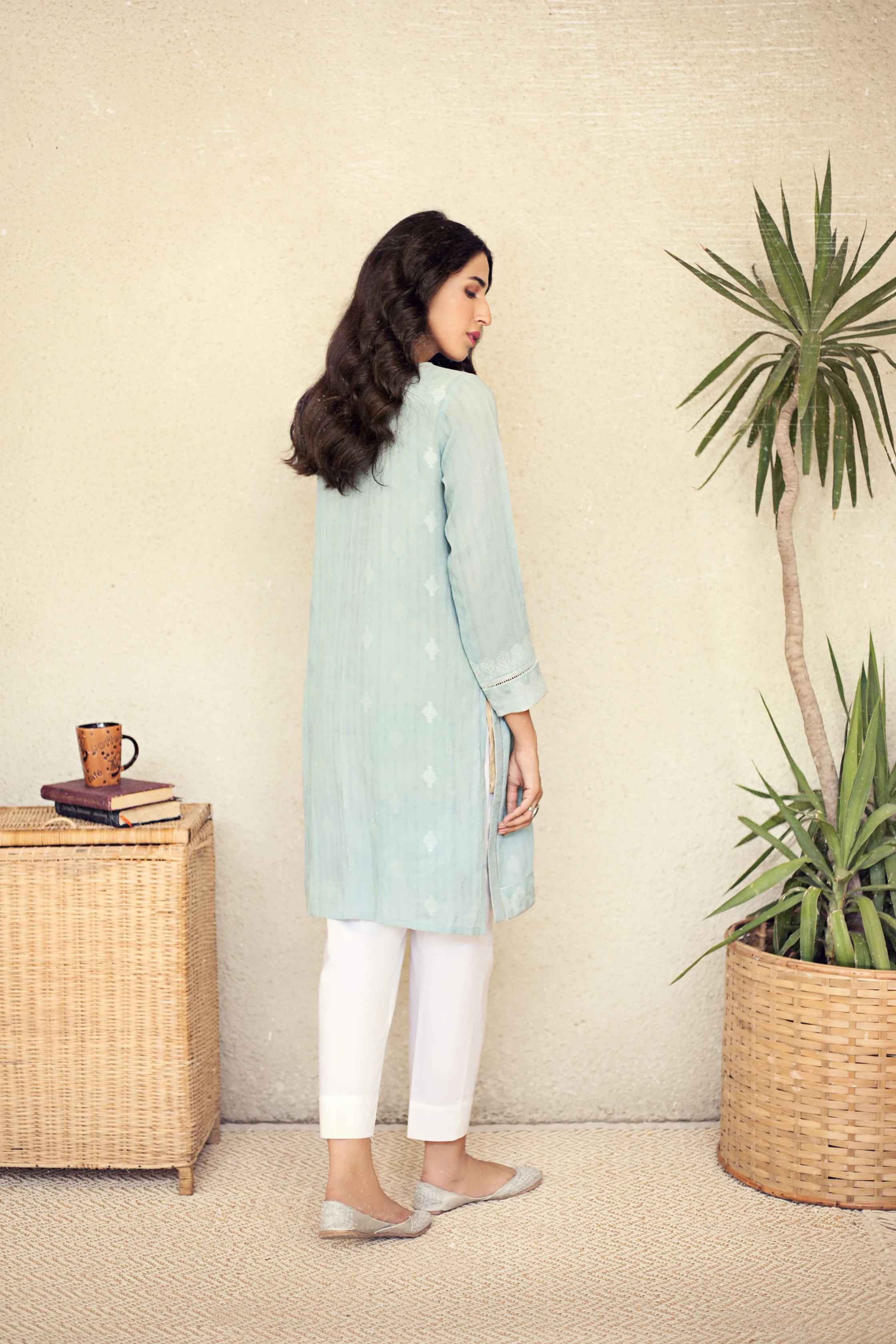 Stitched 1 Piece Yarn Dyed Jacquard Shirt - Image 4
