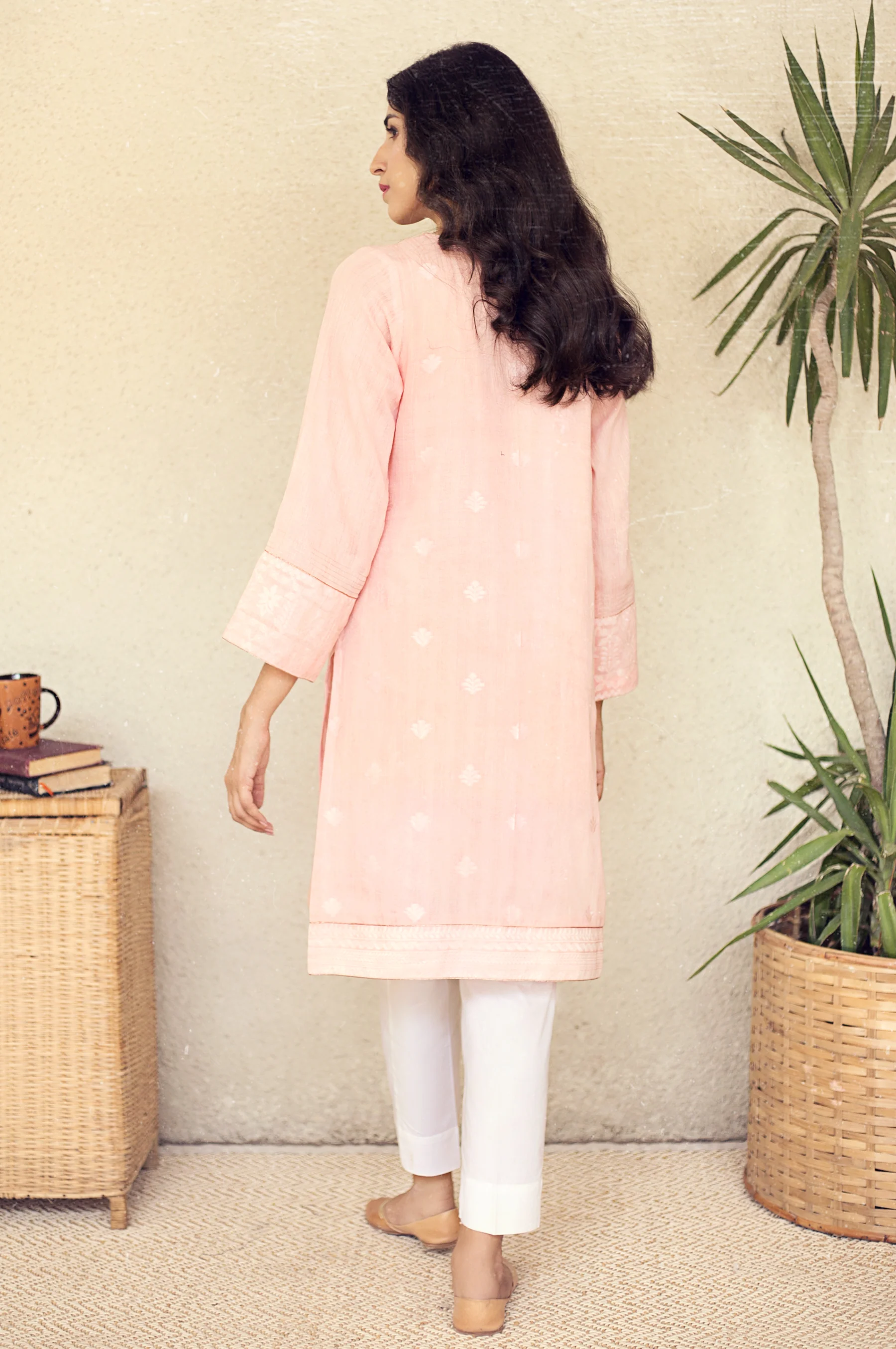 Stitched 1 Piece Yarn Dyed Jaquard Shirt - Image 2
