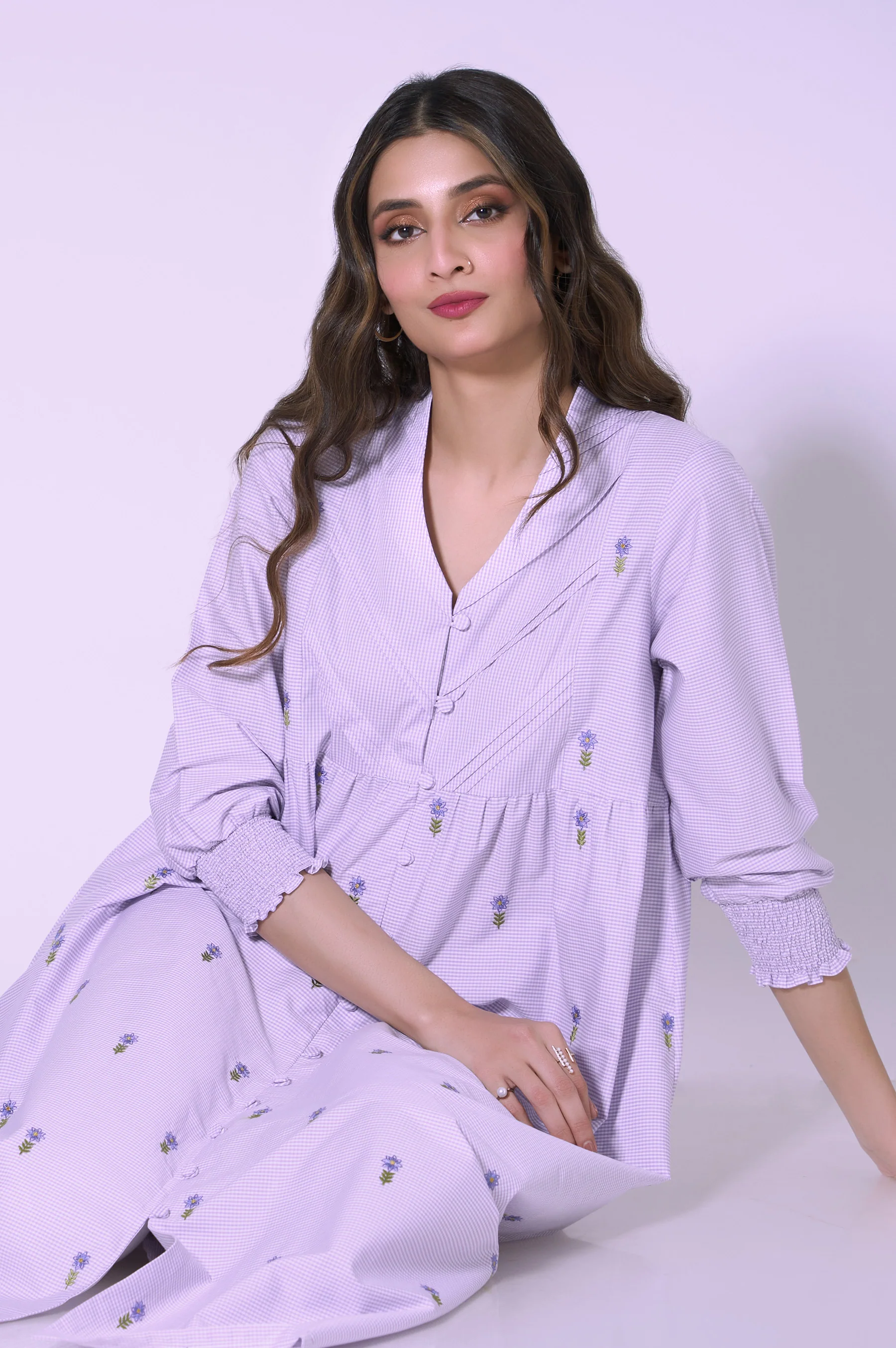 Stitched 1 Piece Yarn Dyed Dress - Image 2