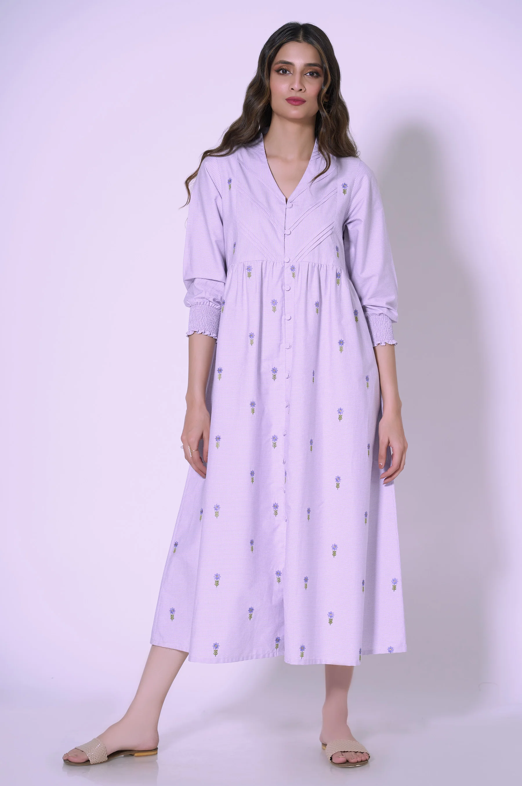 Stitched 1 Piece Yarn Dyed Dress - Image 4