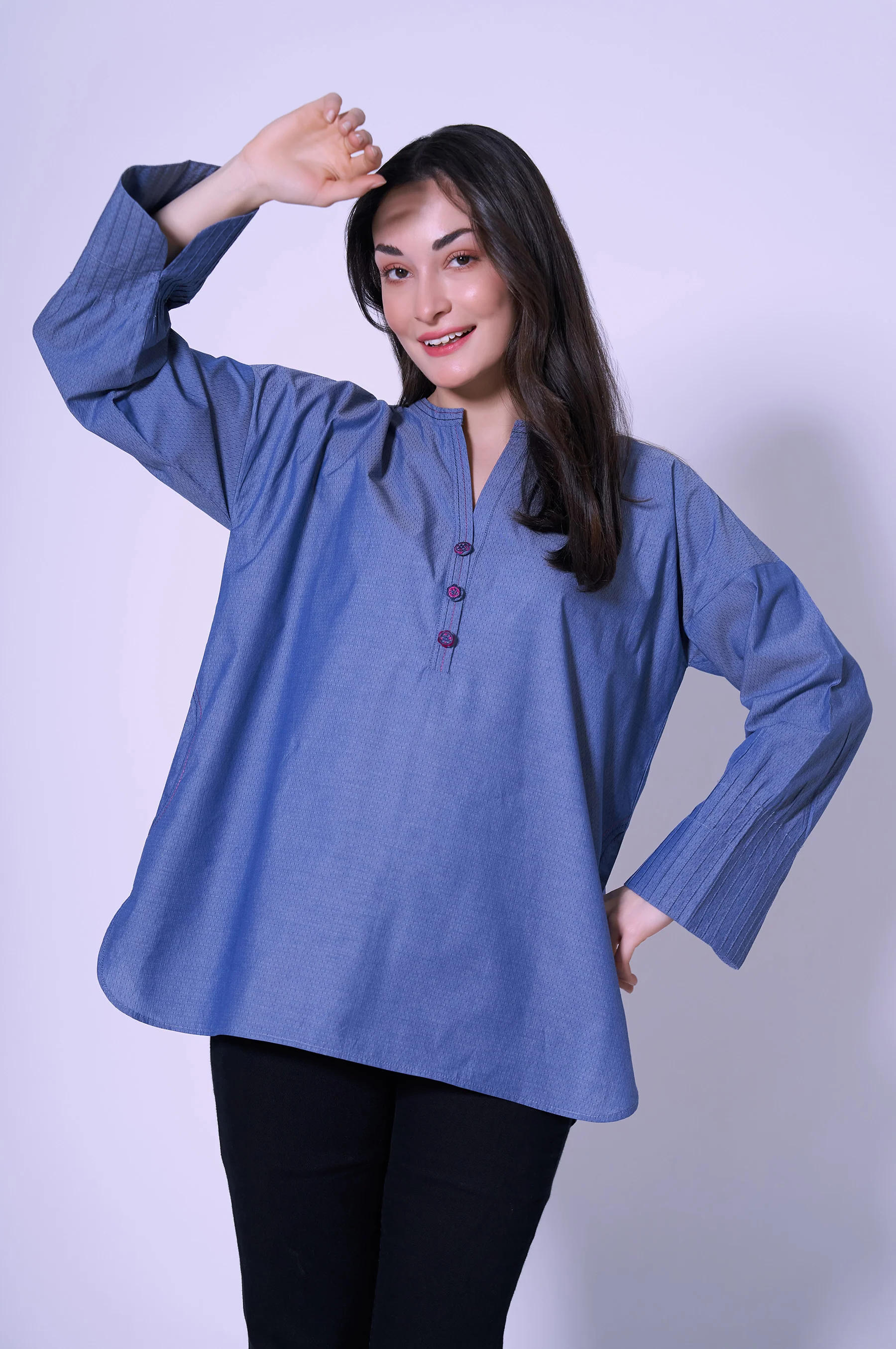 Stitched 1 Piece Yarn Dyed Top - Image 3