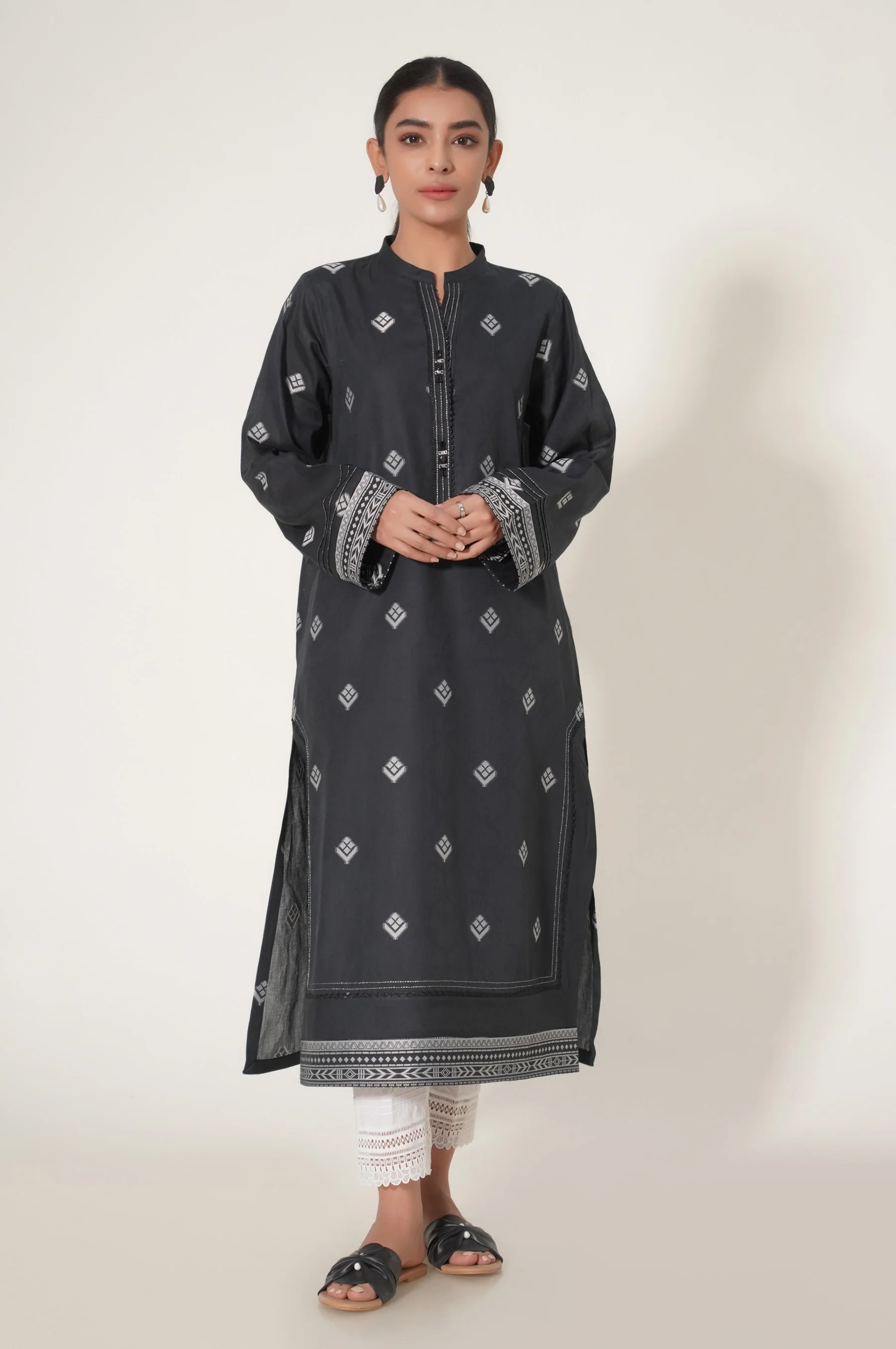 Stitch 1 Piece Yarn Dyed Jacquard Shirt - Image 2