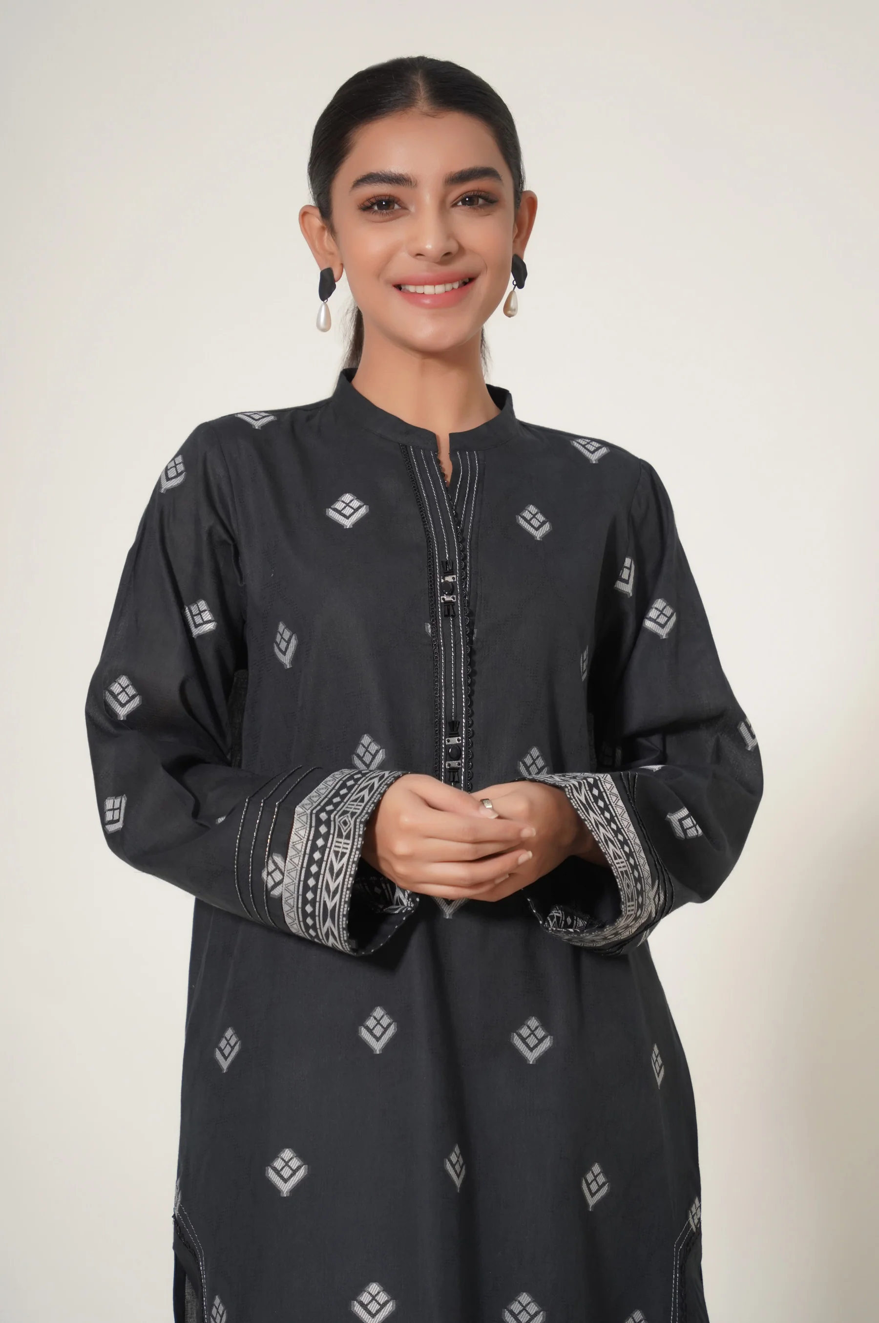 Stitch 1 Piece Yarn Dyed Jacquard Shirt - Image 7