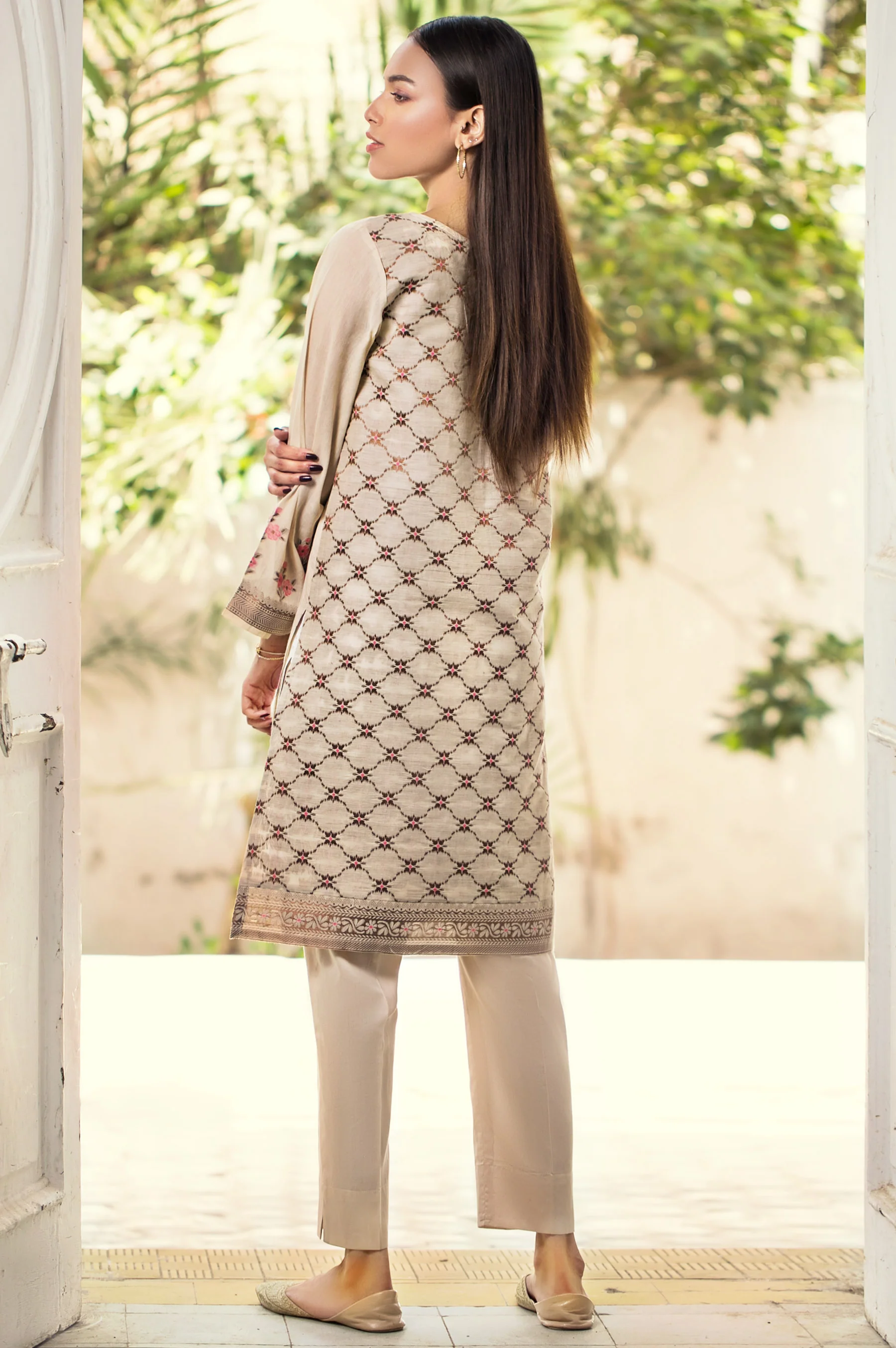 Stitched 1 Piece Yarn Dyed Weave Jacquard Shirt - Image 2