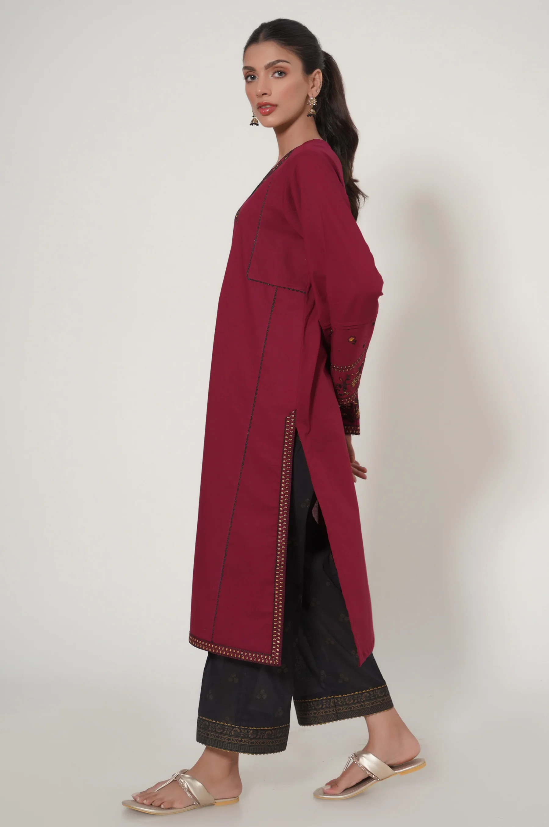 Stitched 2 Piece Cambric Suit - Image 4