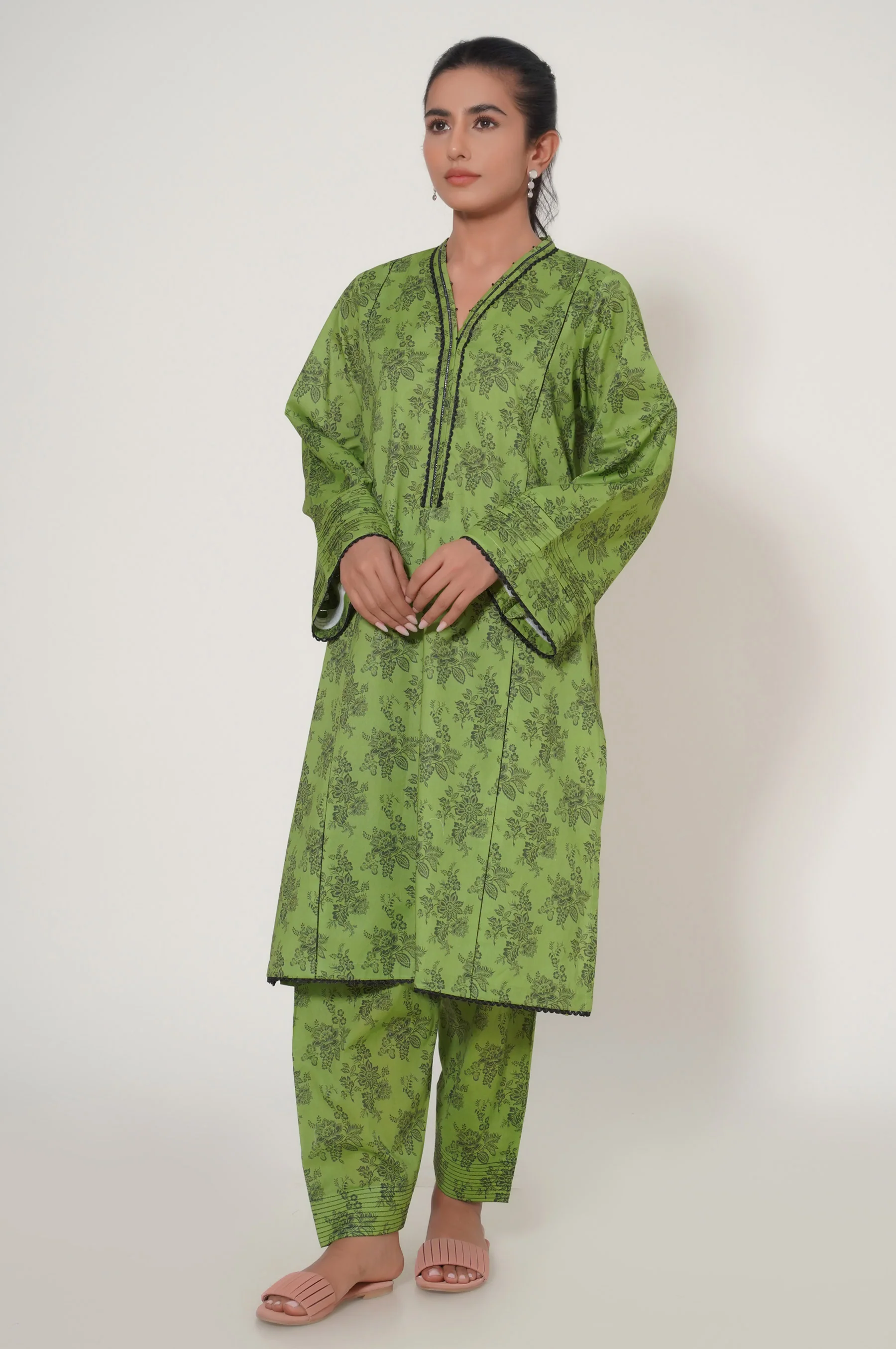 Stitched 2 Piece Cambric Suit - Image 4