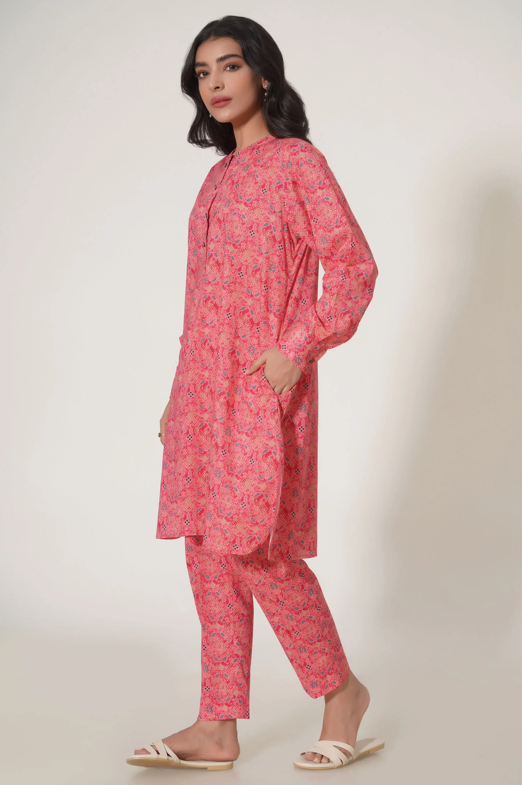 Stitched 2 Piece Cambric Suit - Image 2