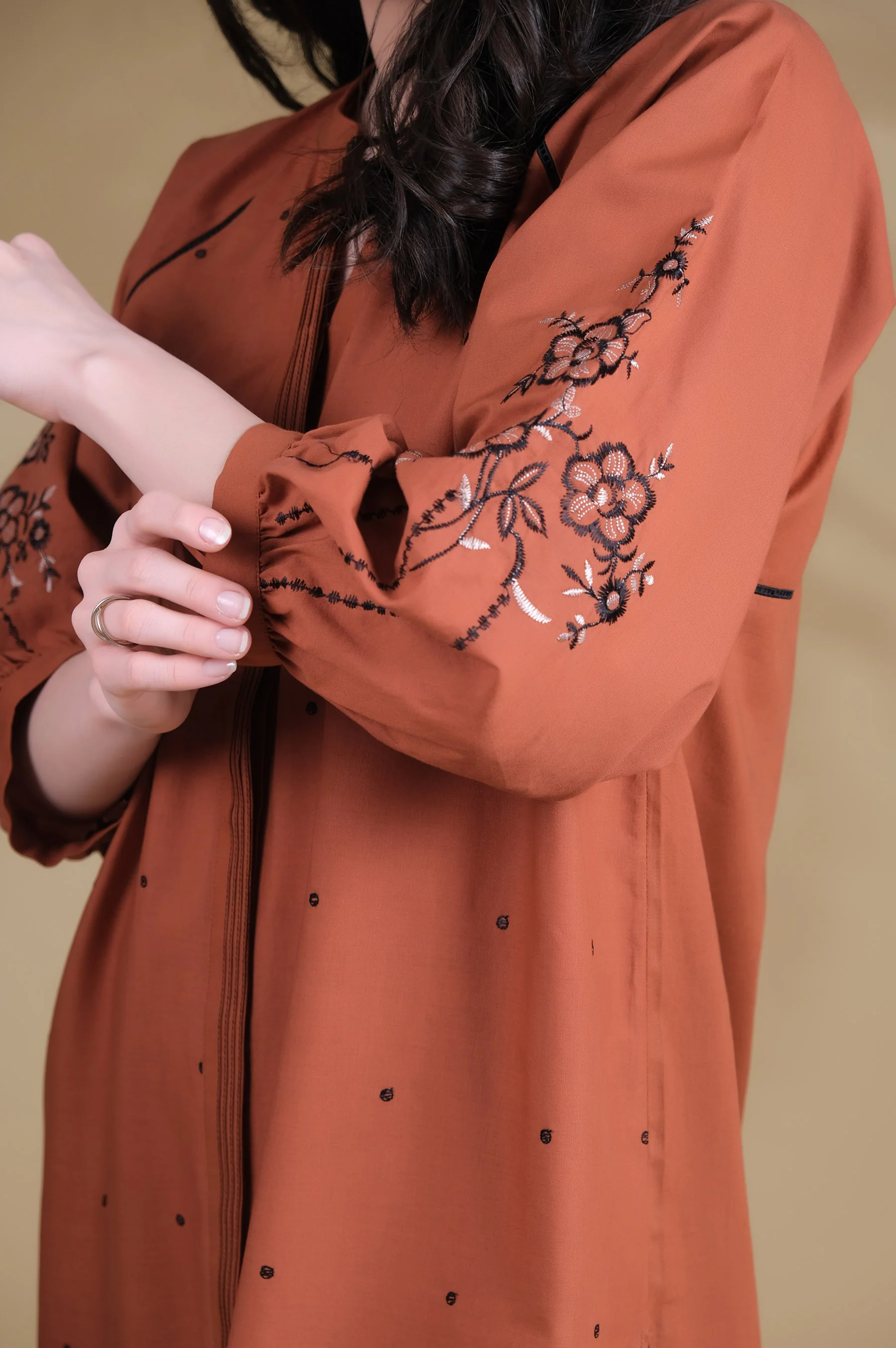 Stitched 2 Piece Cambric Embroidered Suit - Image 5