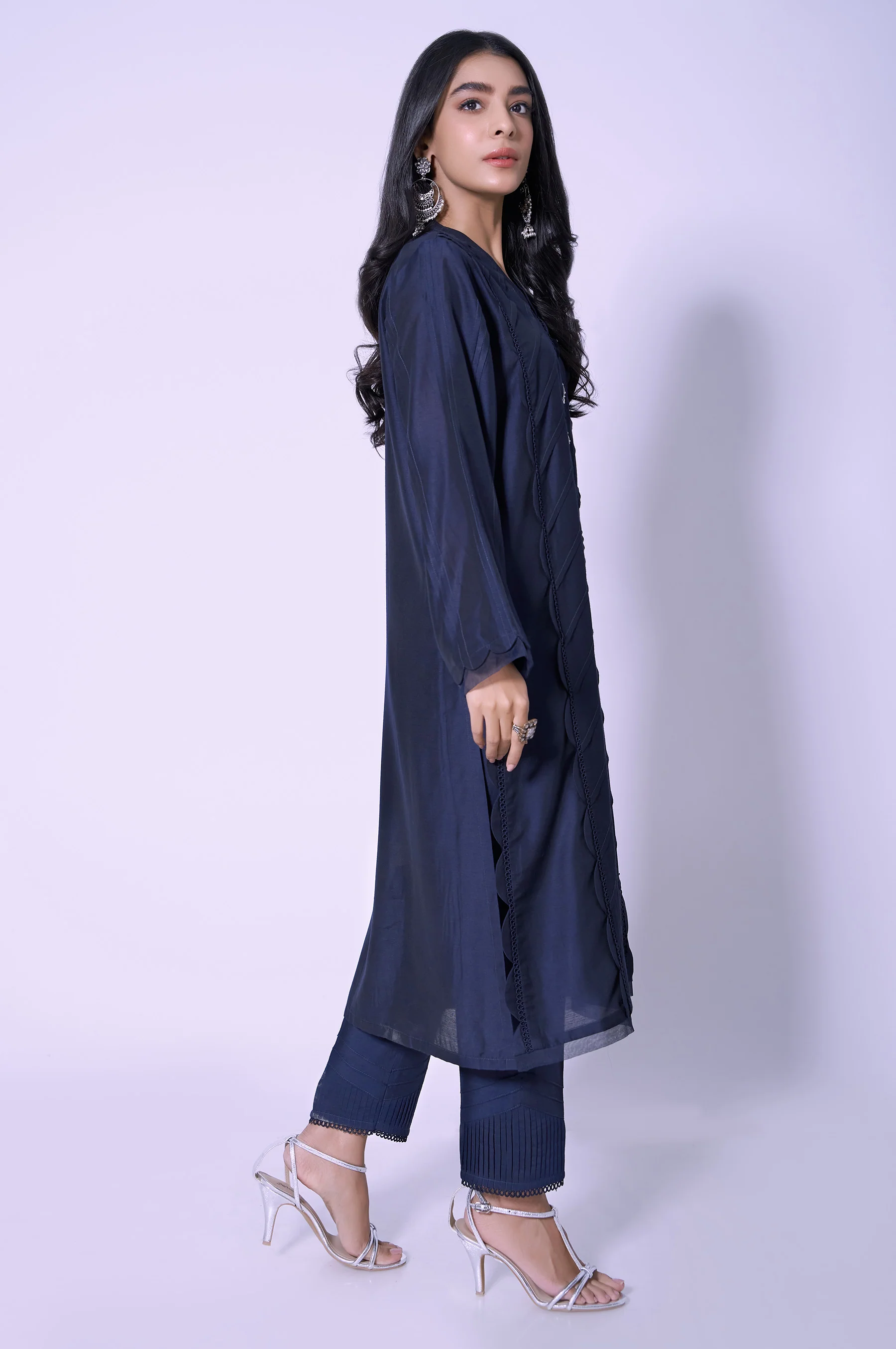 Stitched 2 Piece Cotton silk Stylized Outfit - Image 3