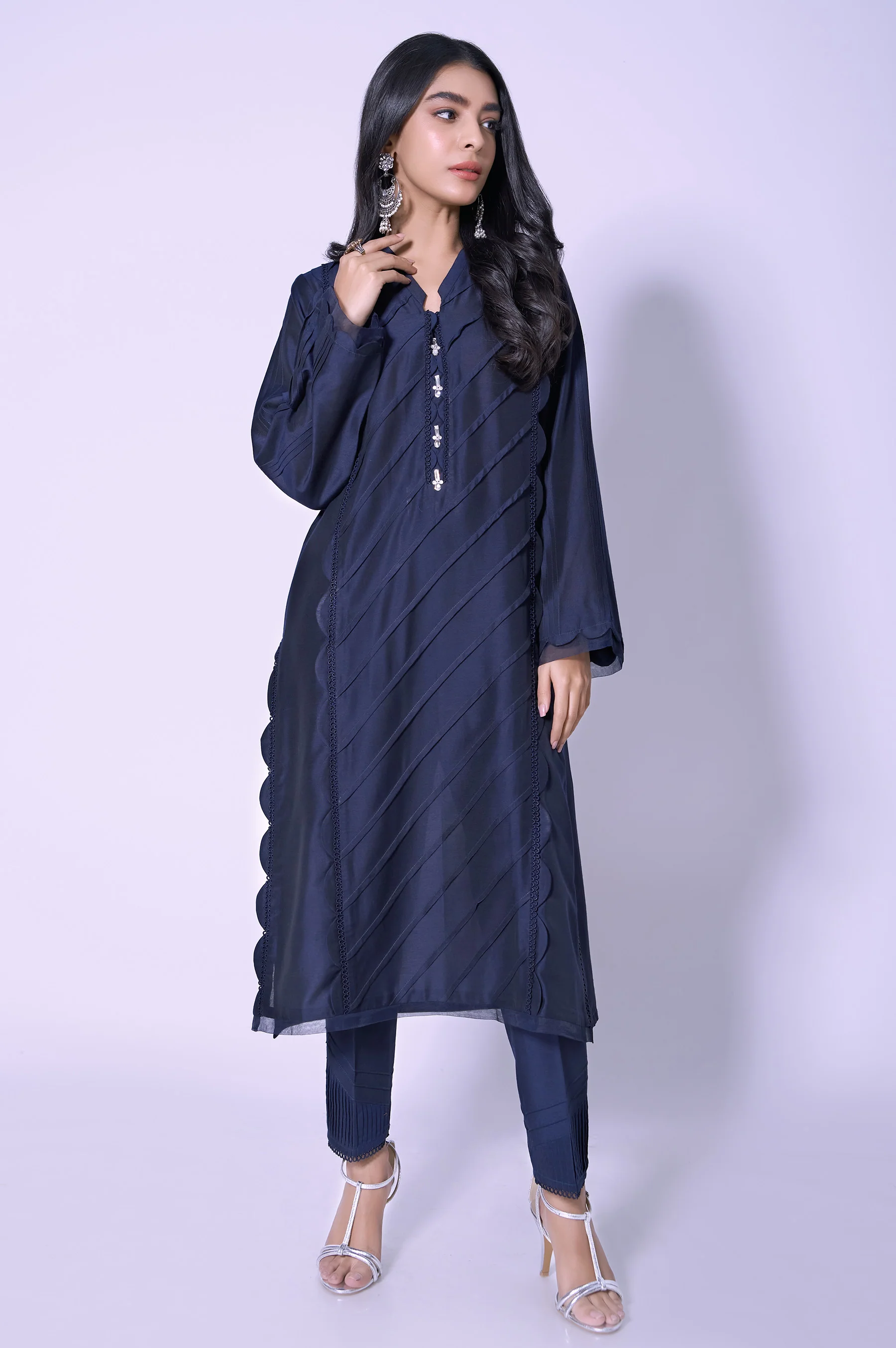 Stitched 2 Piece Cotton silk Stylized Outfit - Image 4