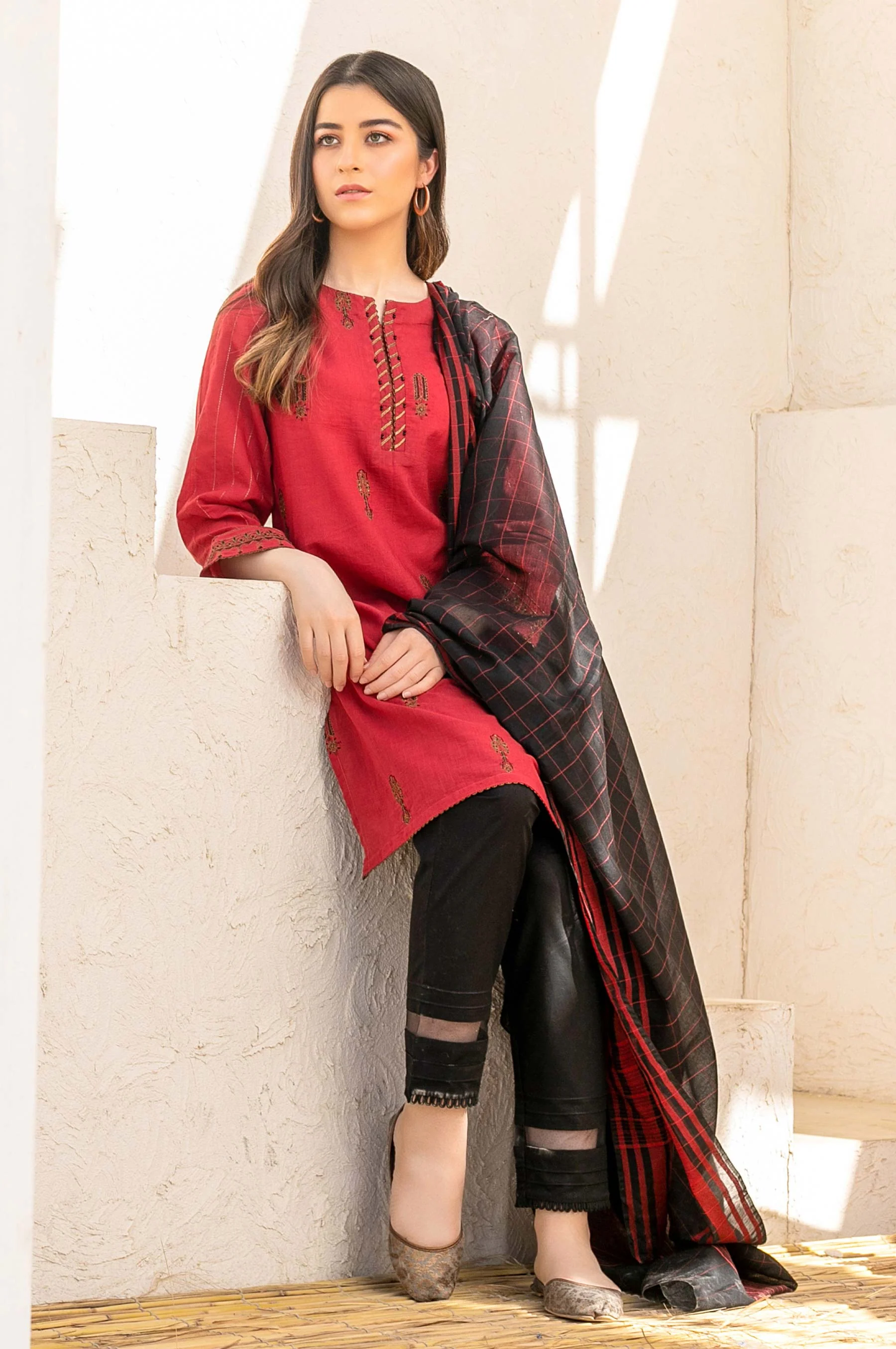Stitched 2 Piece Cotton Slub & Yarn Dyed Suit - Image 5