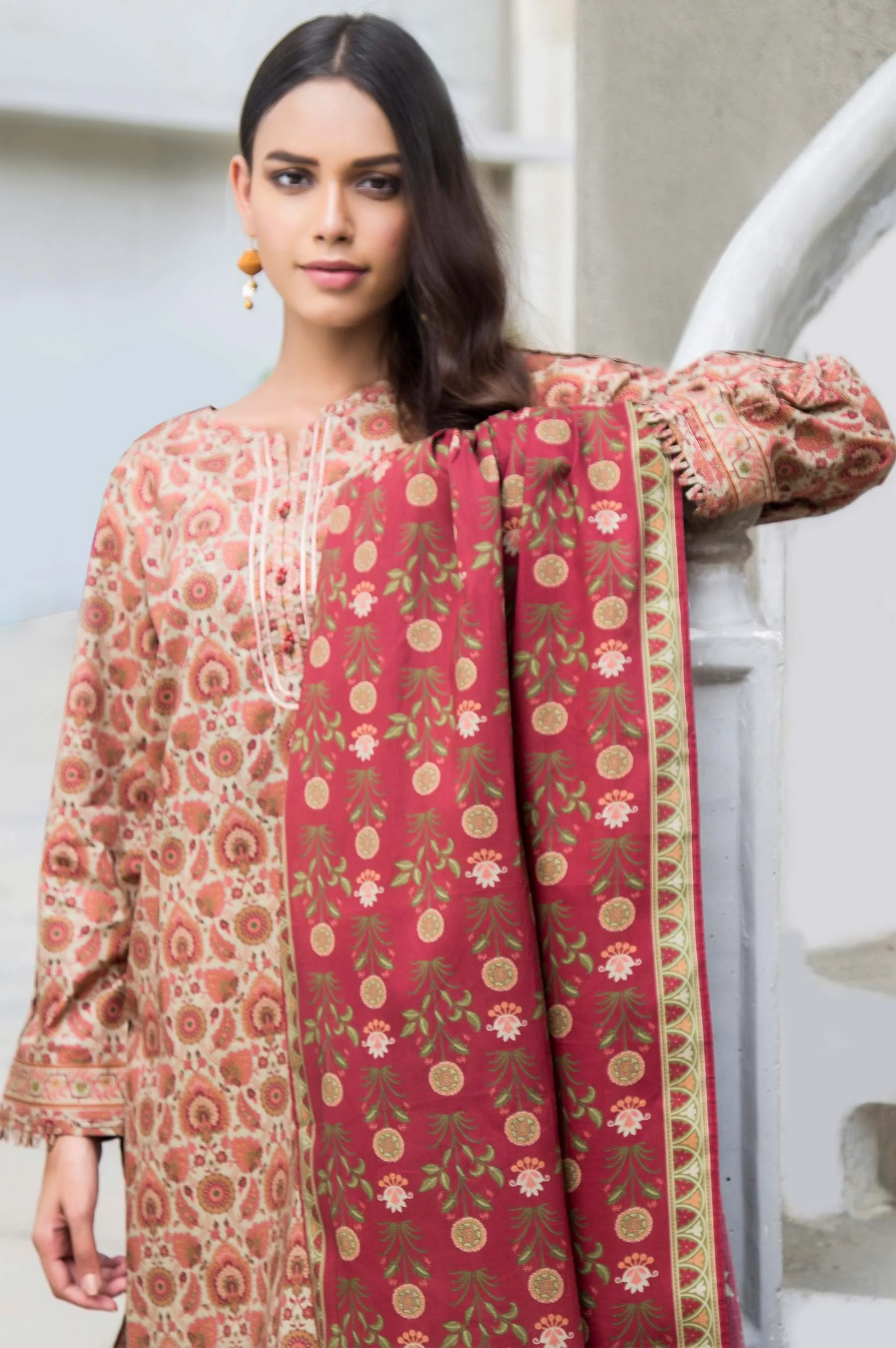 Stitched 2 Piece Digital Printed Cambric Suit - Image 3