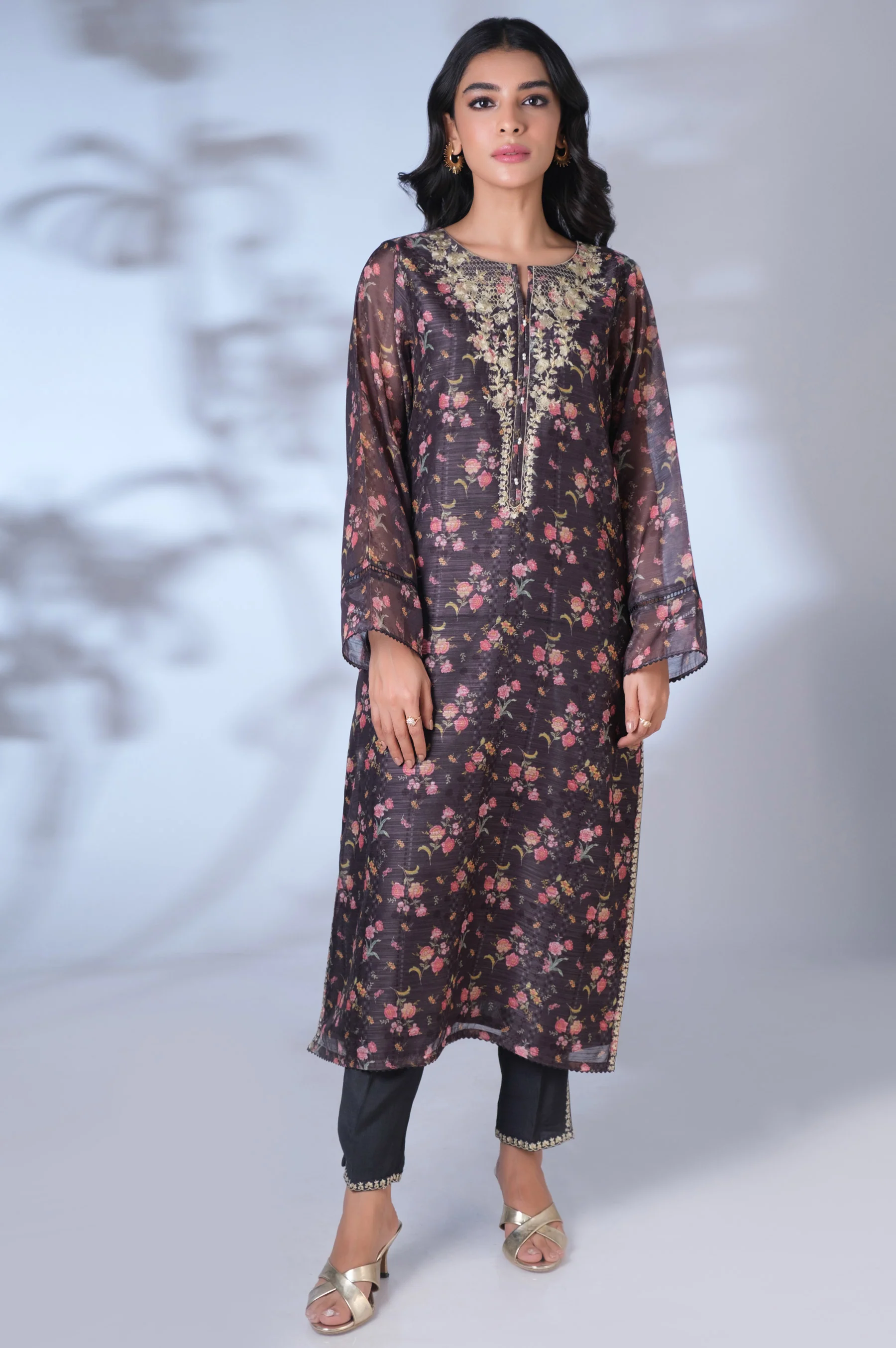 Stitched 2 Piece Digital Printed Cotton Staple Outfit - Image 2