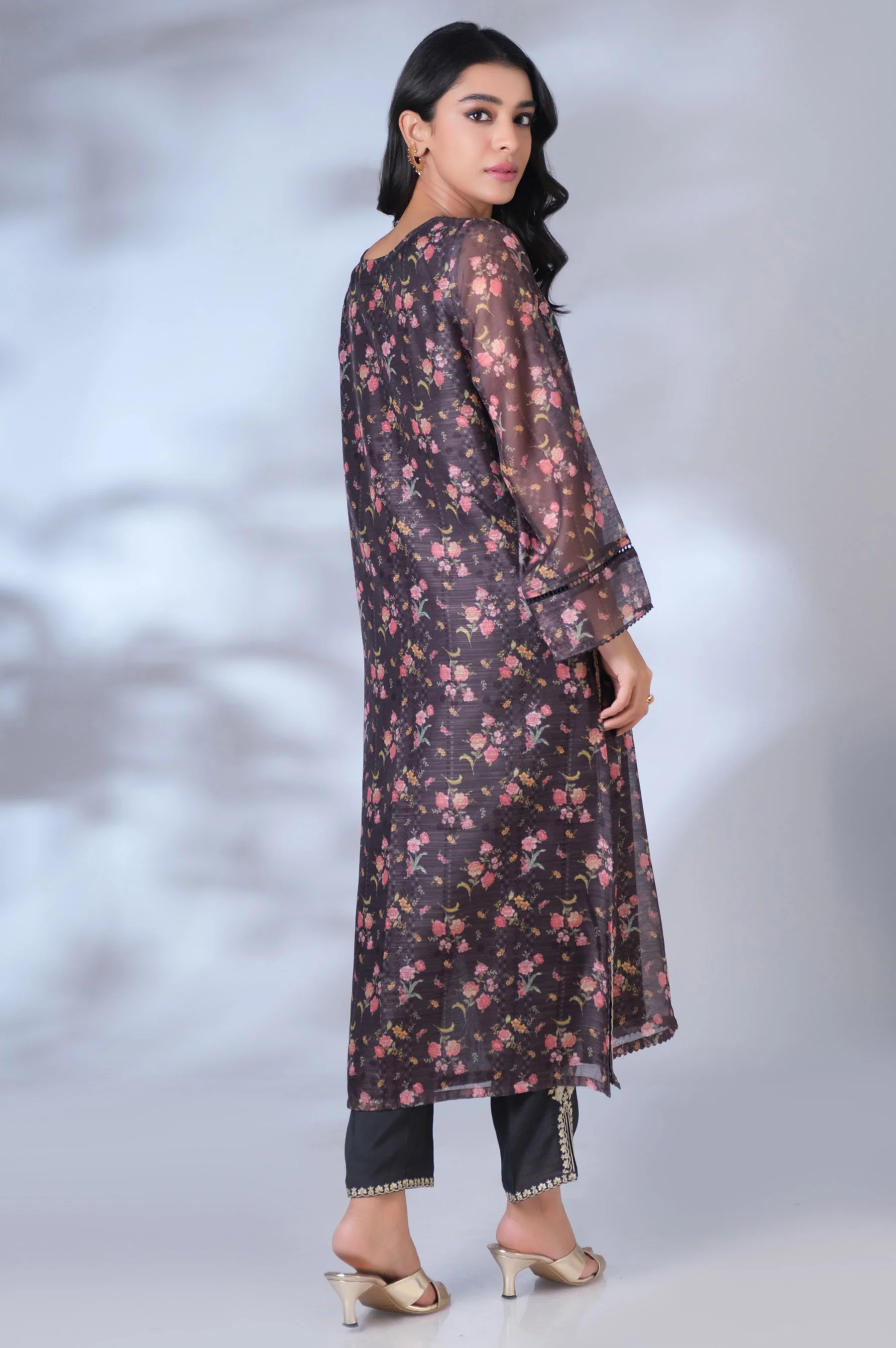 Stitched 2 Piece Digital Printed Cotton Staple Outfit - Image 3