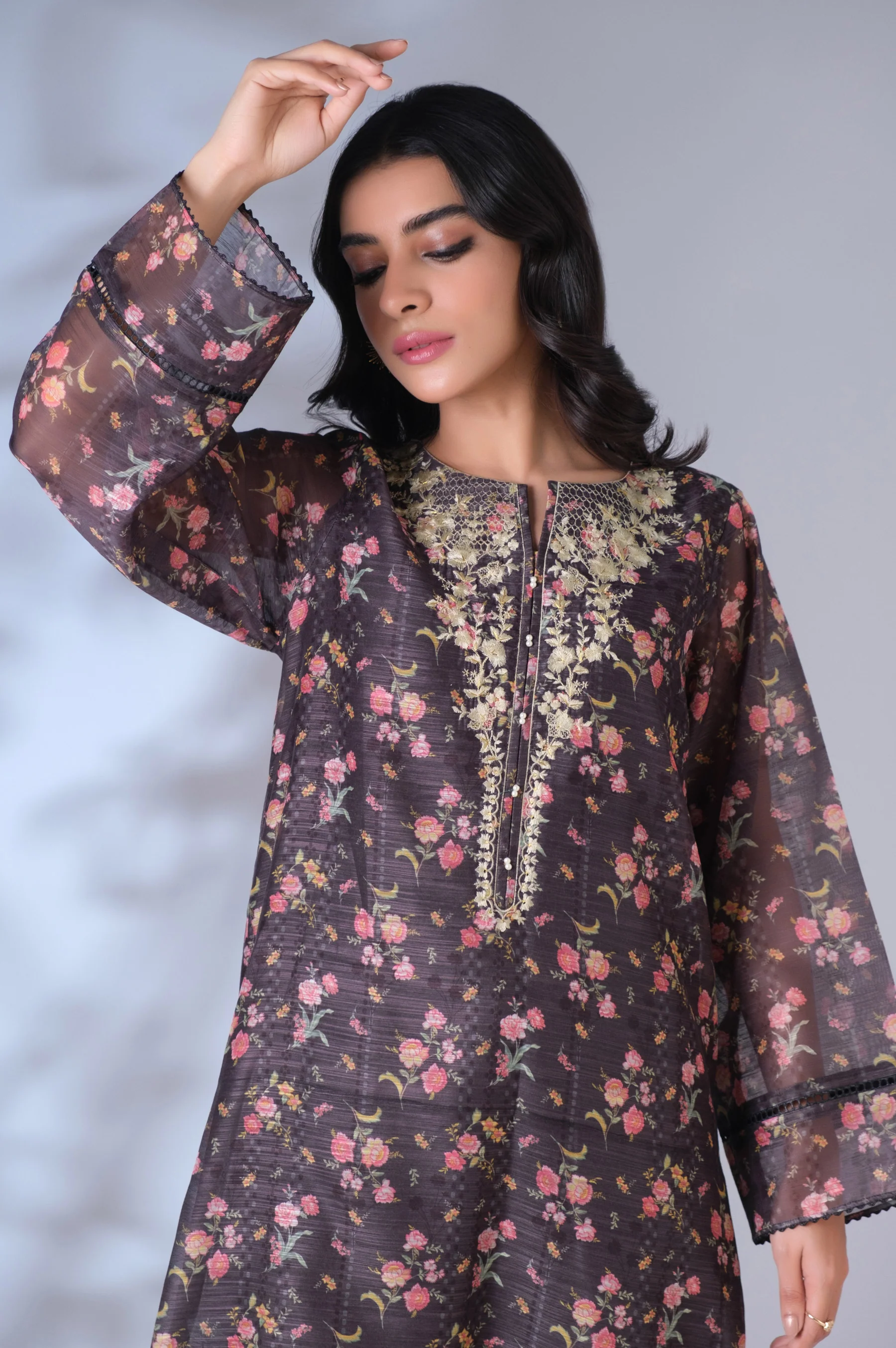 Stitched 2 Piece Digital Printed Cotton Staple Outfit - Image 4