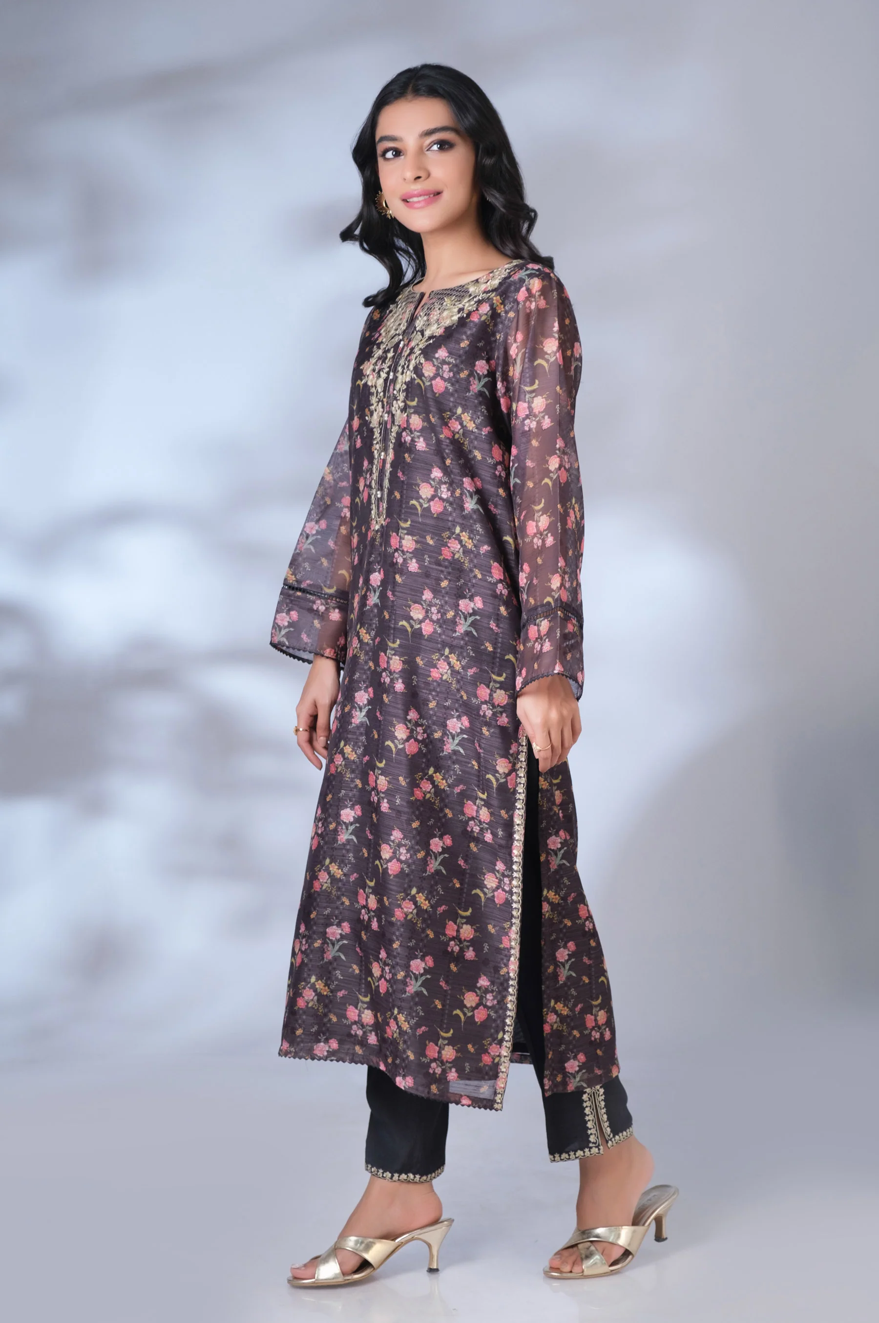 Stitched 2 Piece Digital Printed Cotton Staple Outfit - Image 6