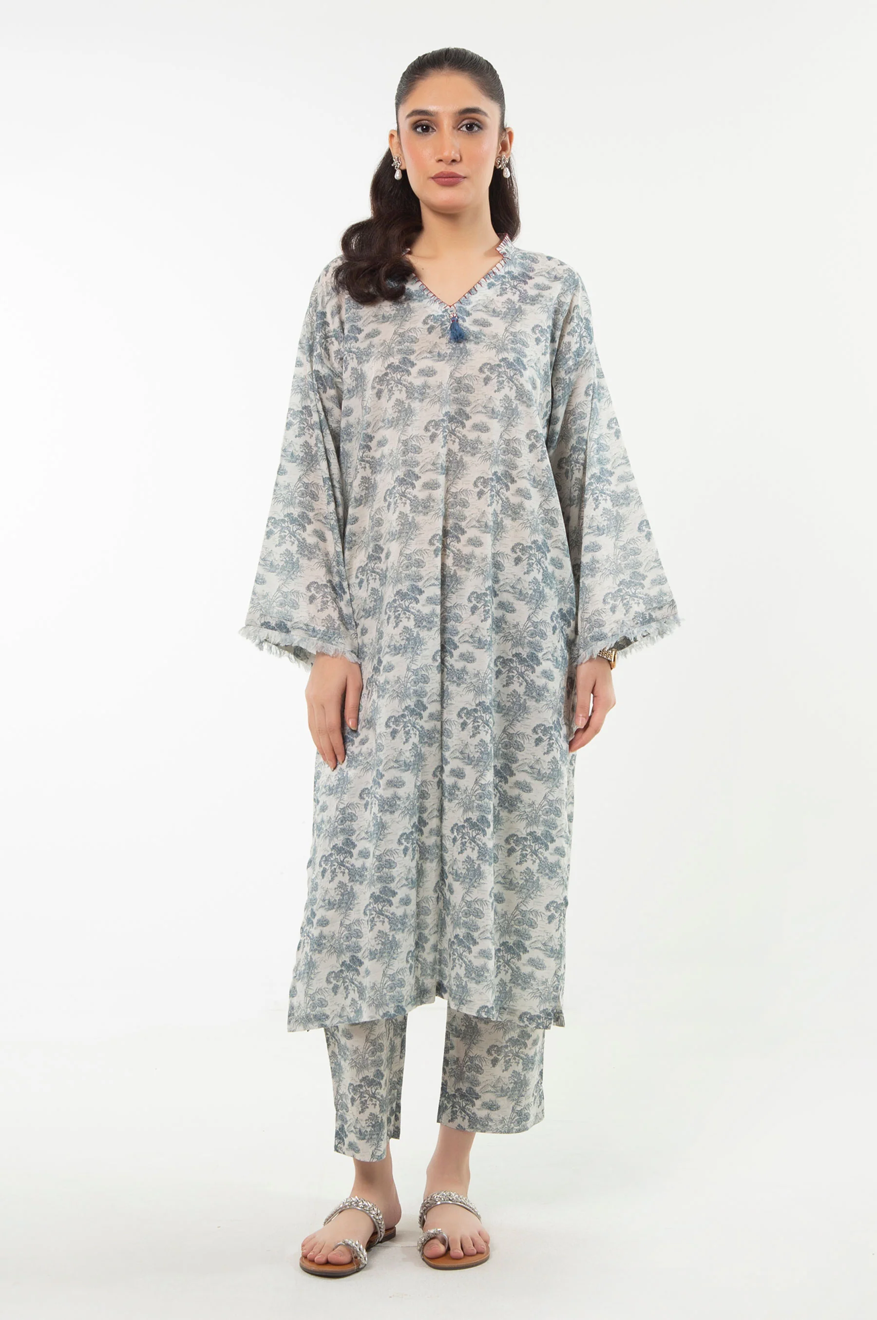 STITCHED PRINTED SHIRT BOTTOM