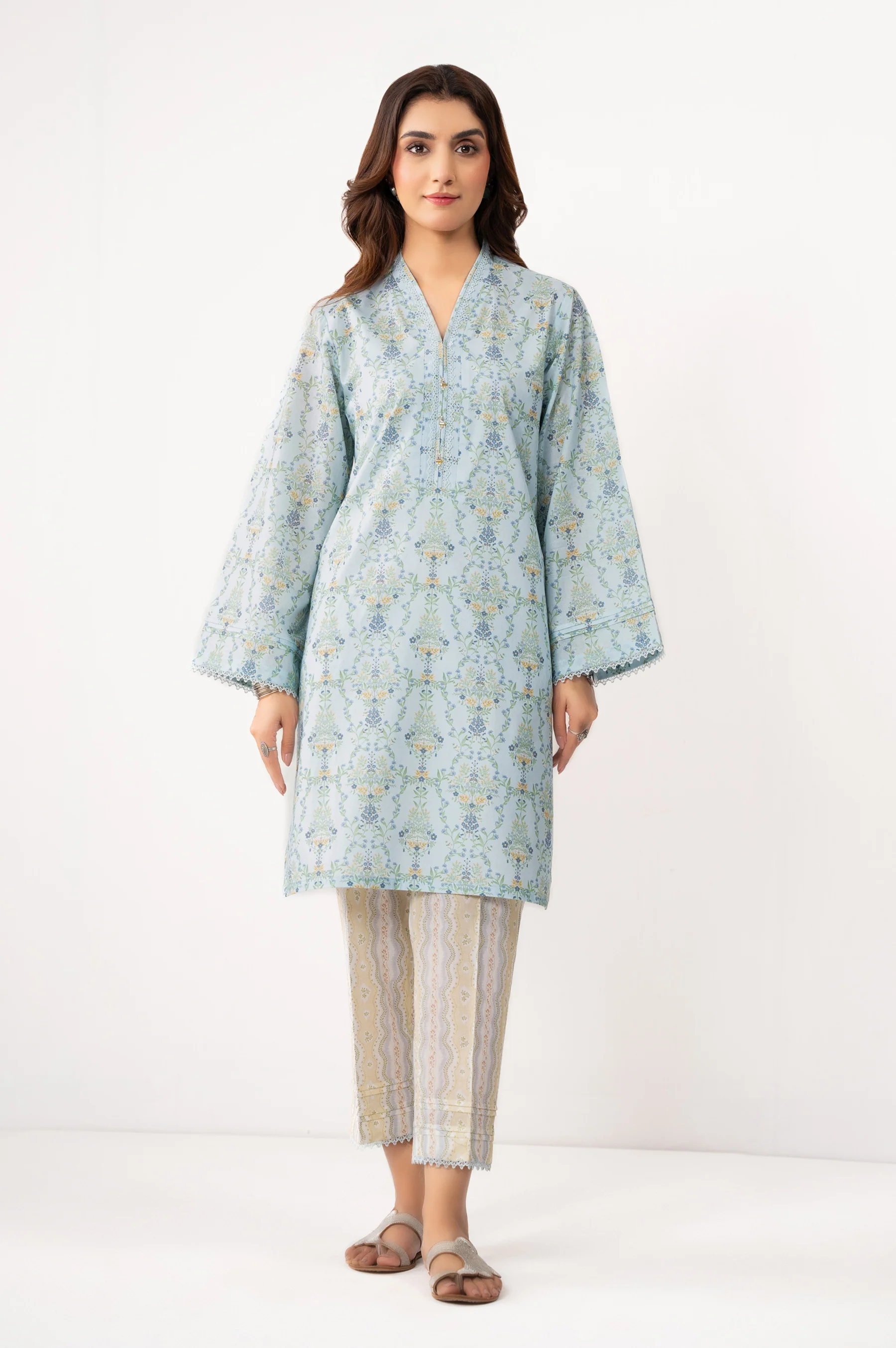 STITCHED PRINTED SHIRT BOTTOM