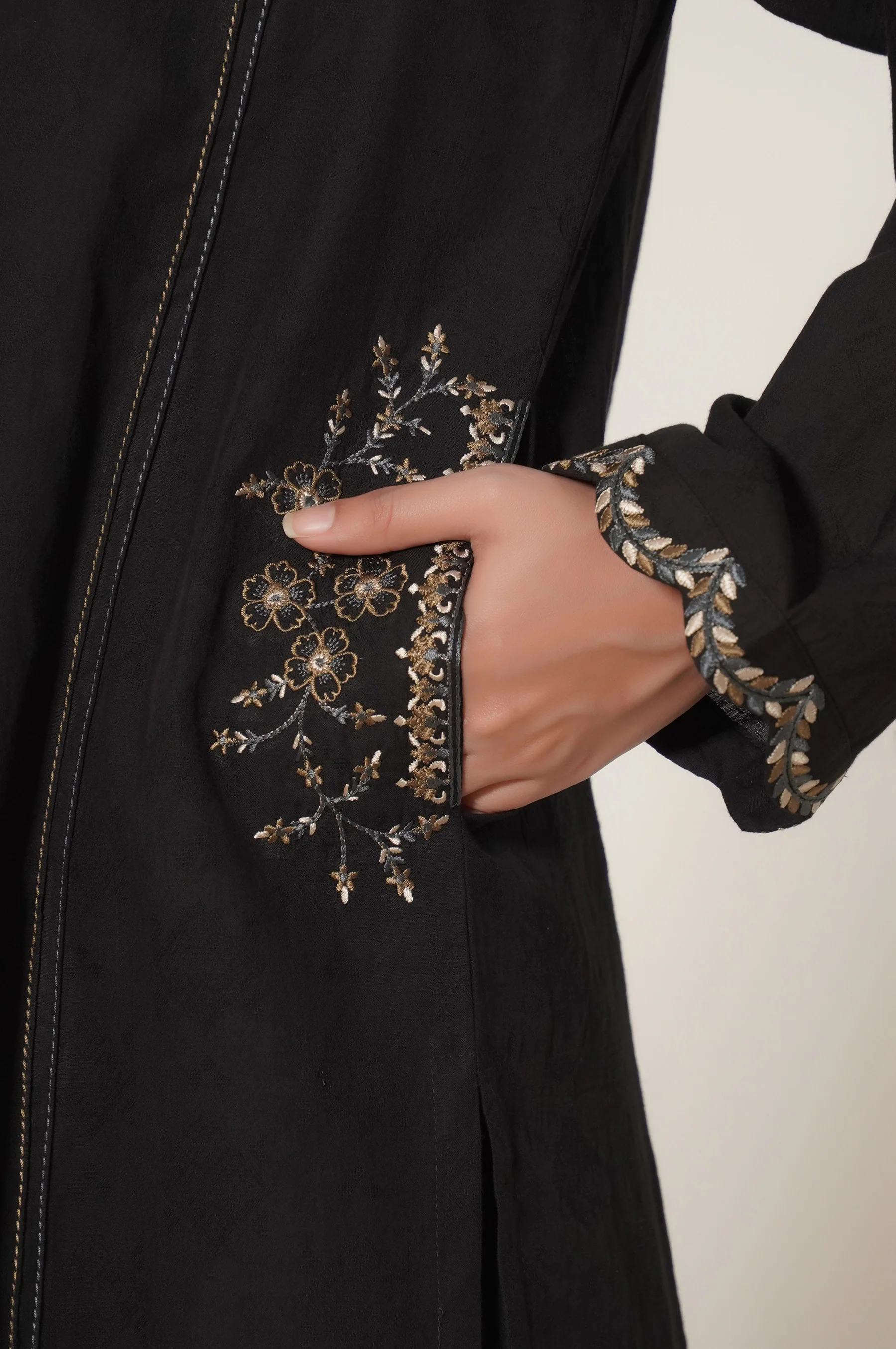 Stitched 2 Piece Dobby Embroidered Suit - Image 5