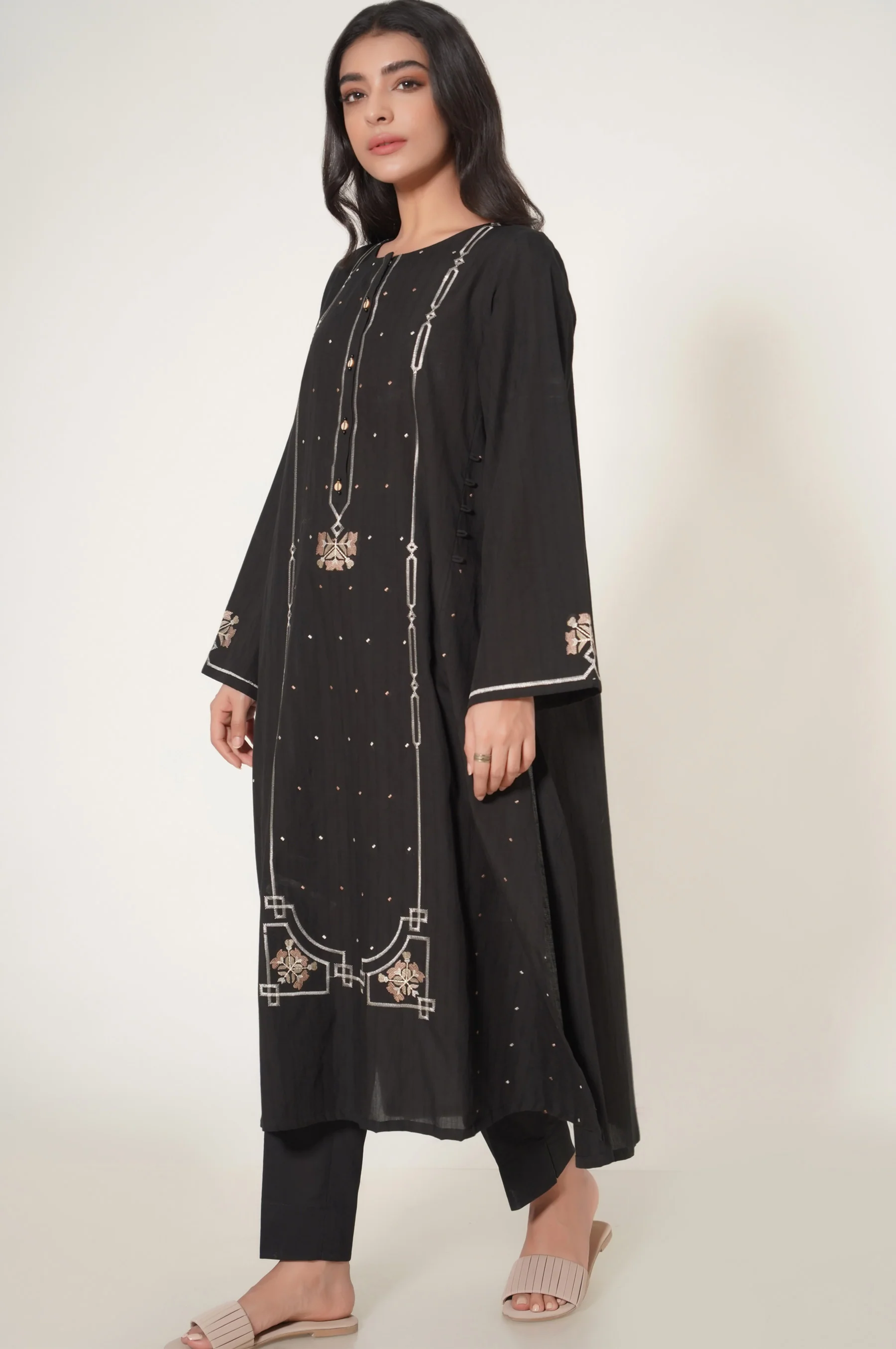 Stitched 2 Piece Dobby Embroidered Suit - Image 3