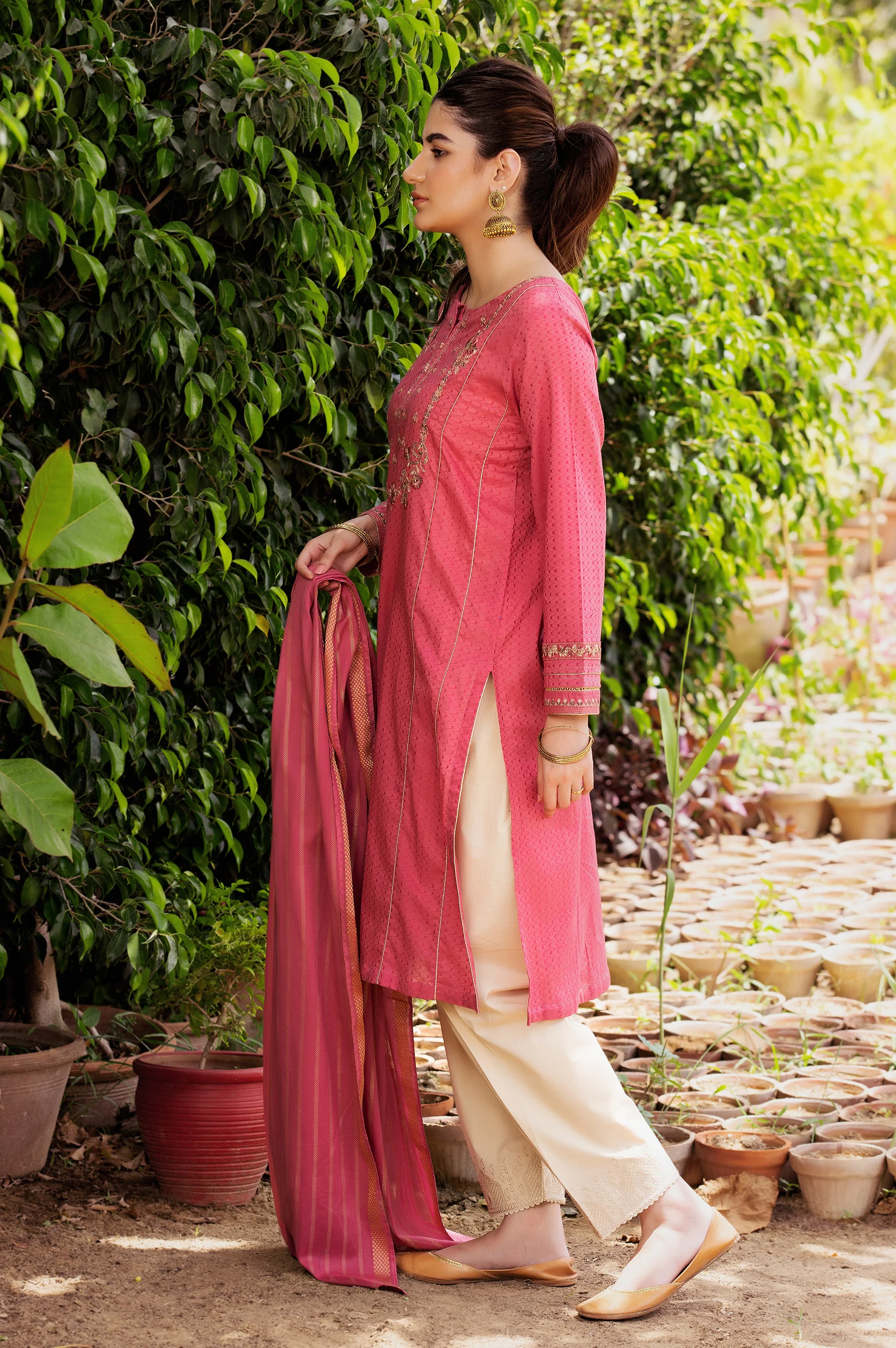 Stitched 2 Piece Embroidered Dobby Suit - Image 4