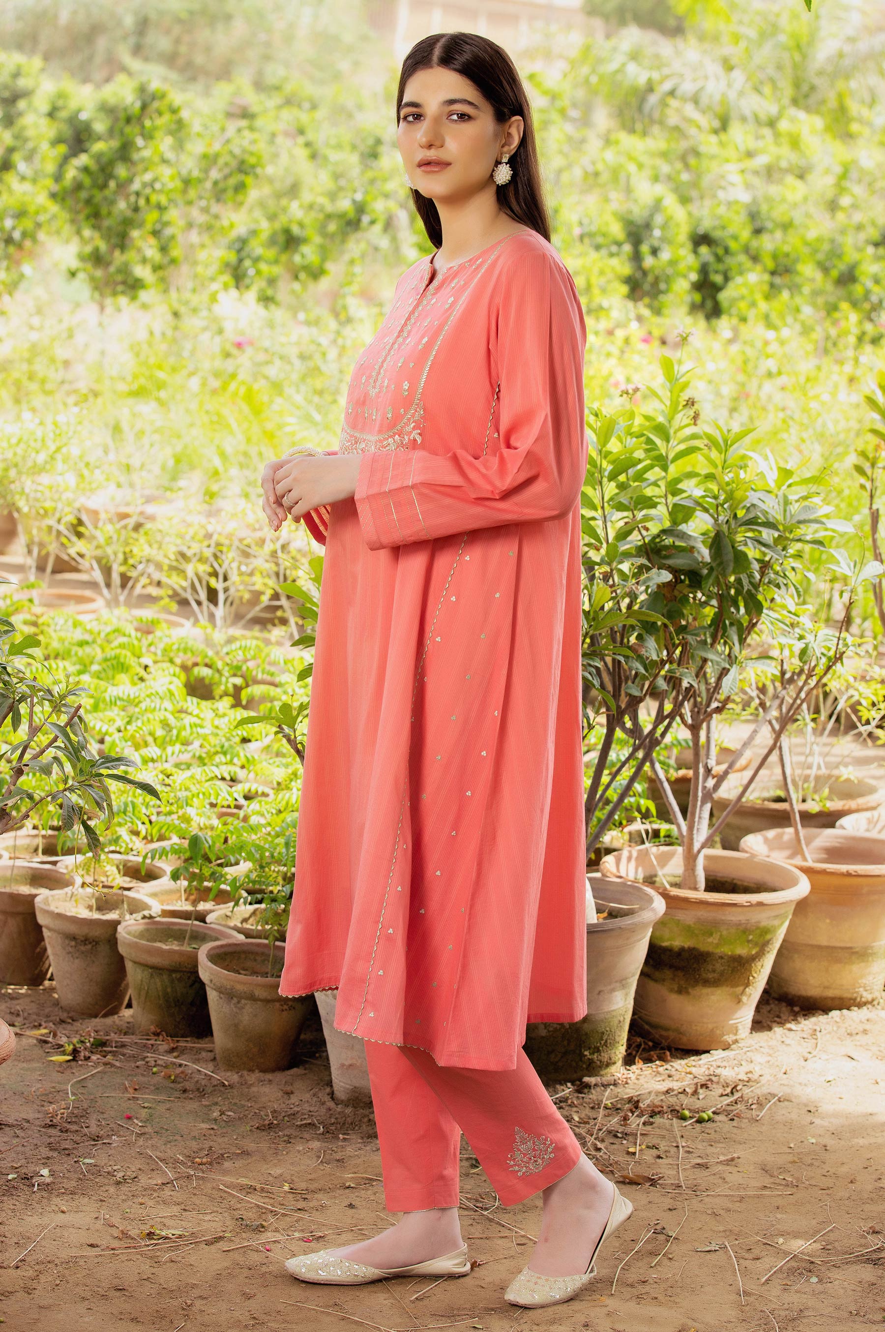 Stitched 2 Piece Embroidered Doria Lawn Suit - Image 2