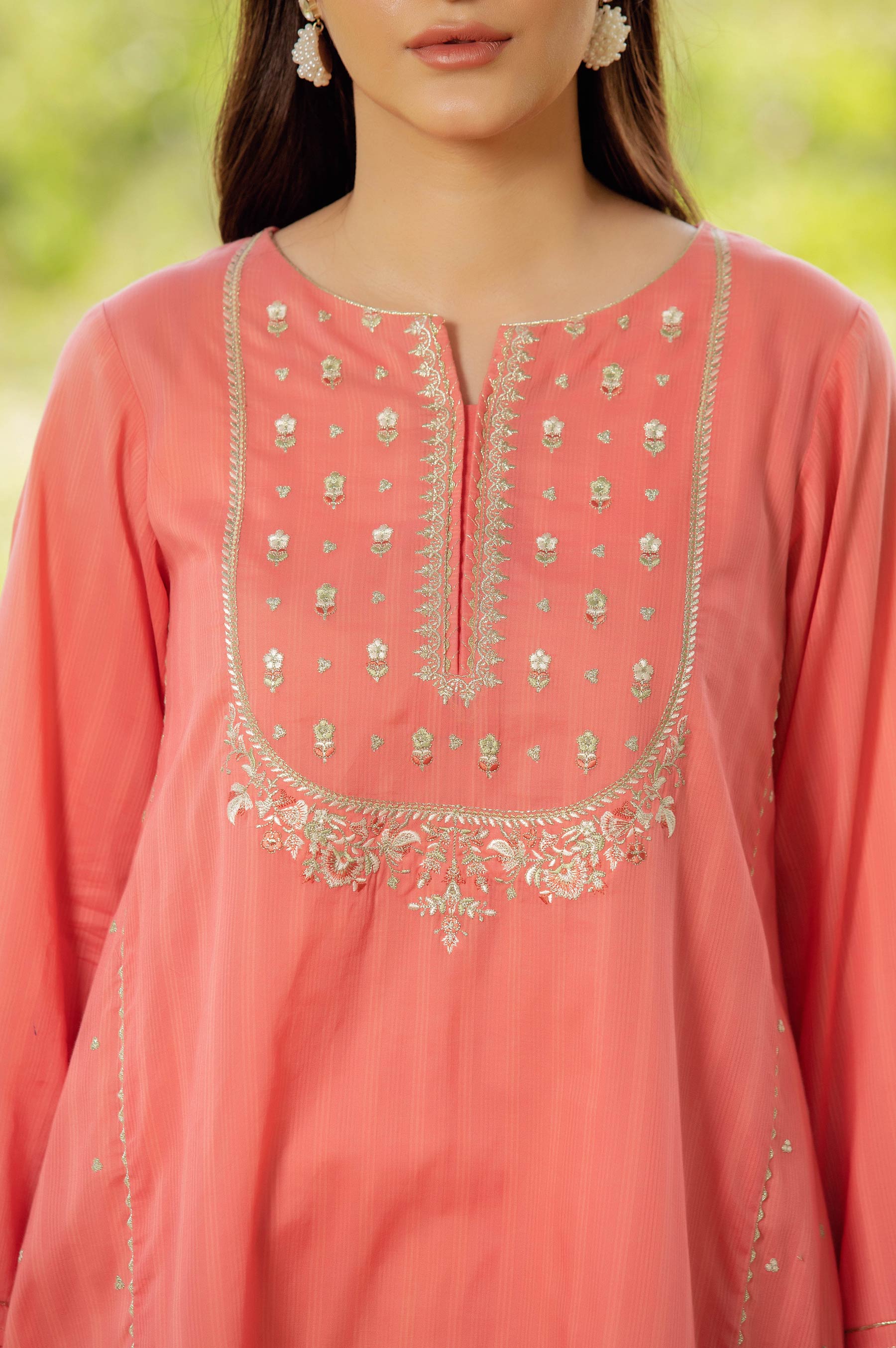 Stitched 2 Piece Embroidered Doria Lawn Suit - Image 3