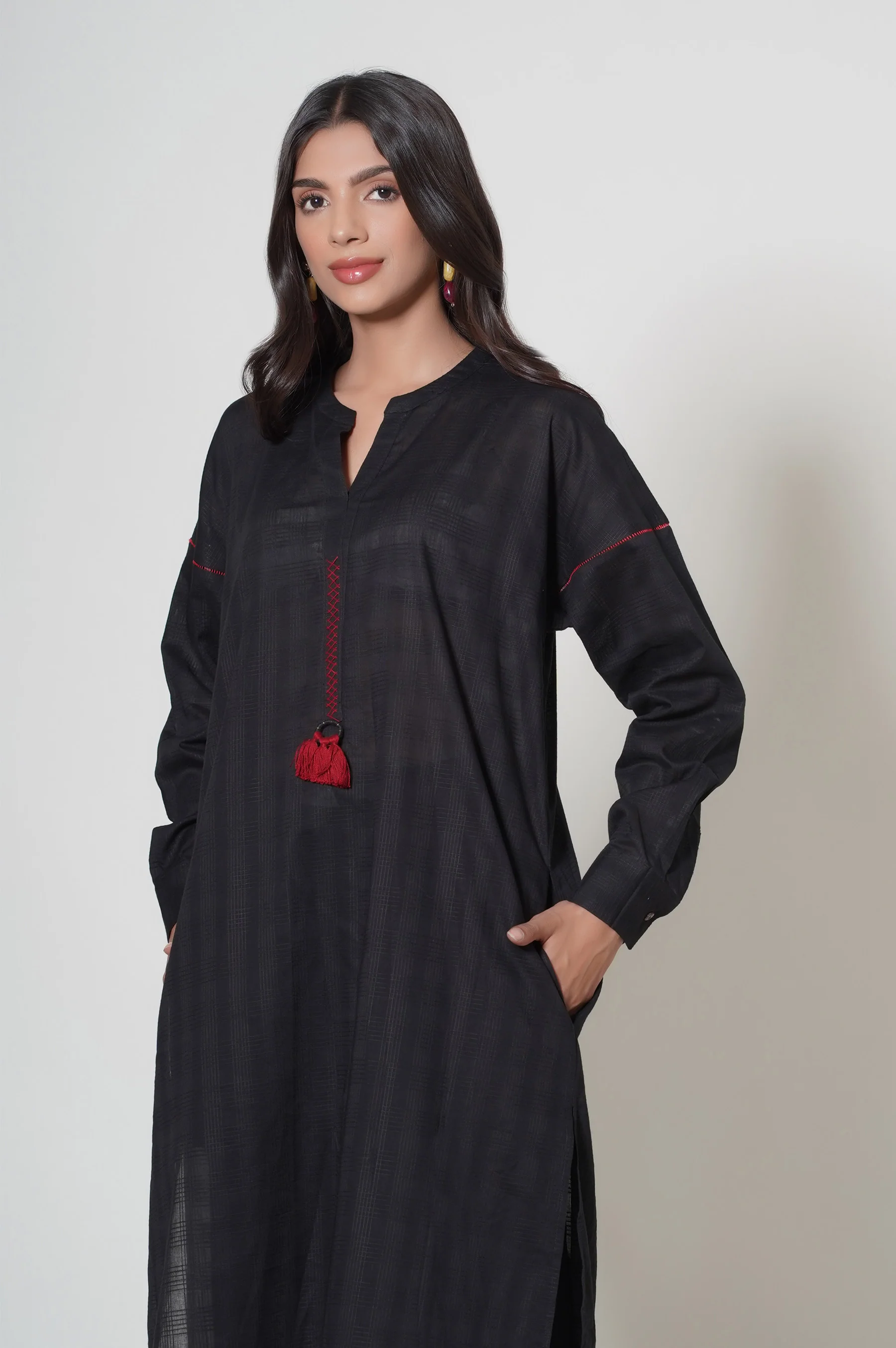 Stitched 2 Piece Dyed Cambric Suit - Image 3
