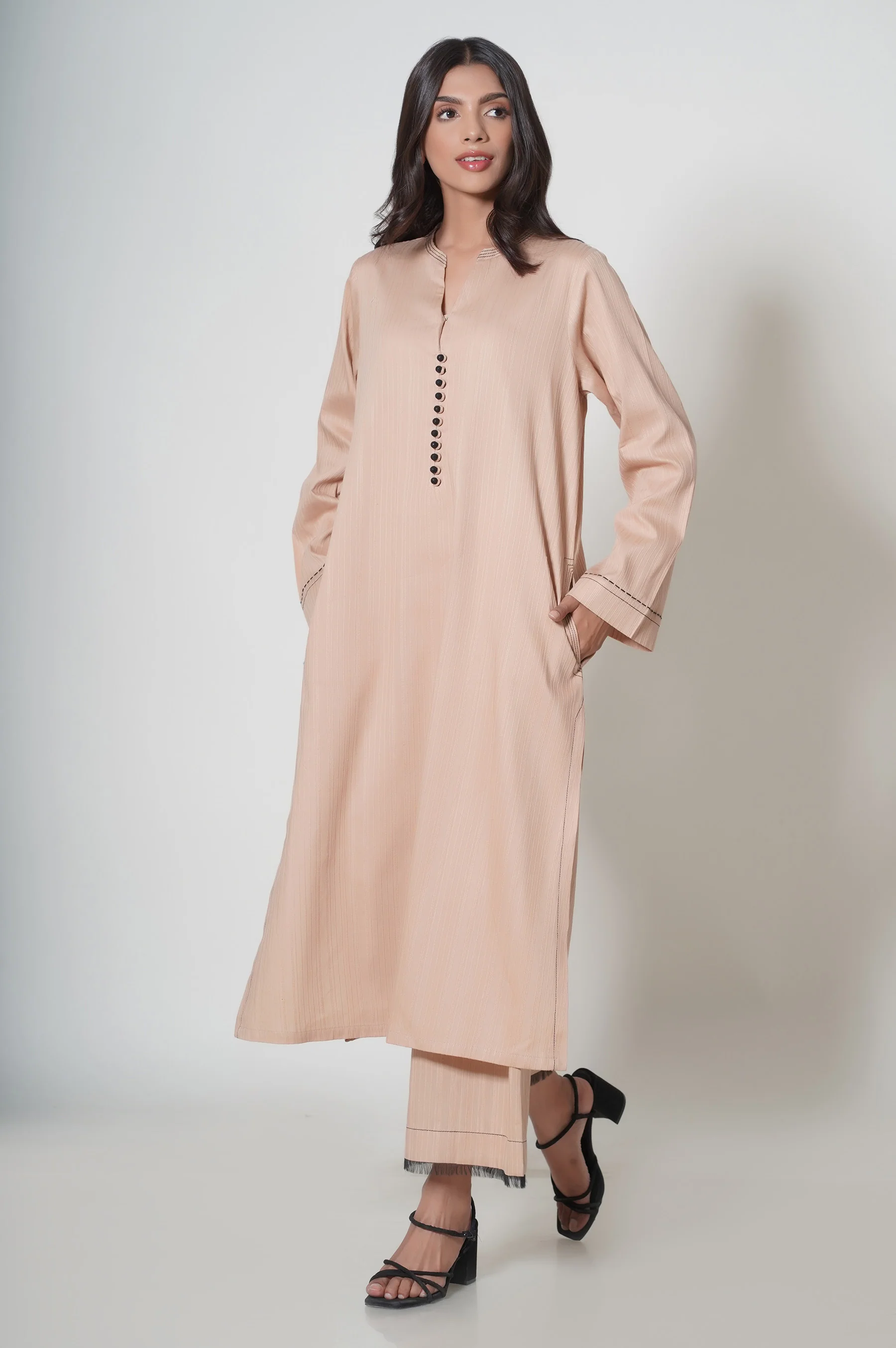 Stitched 2 Piece Dyed Cambric Suit - Image 2