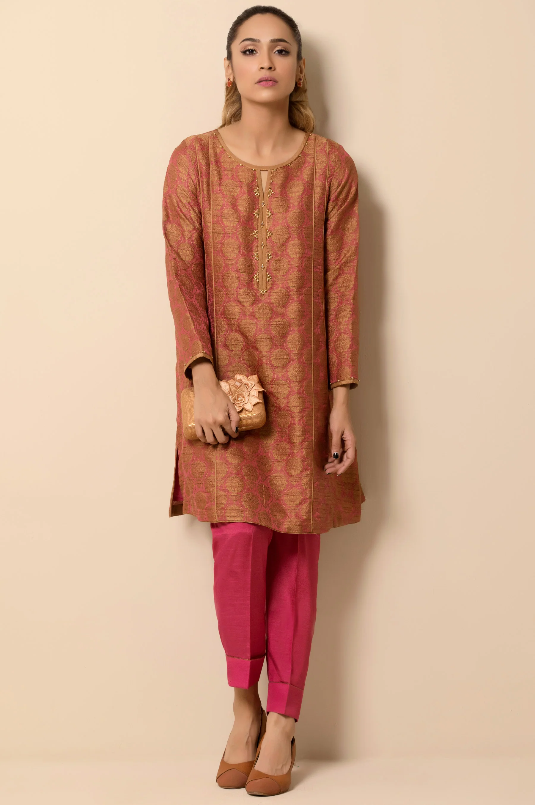 Stitched 2 Piece Embellished Jacquard Suit