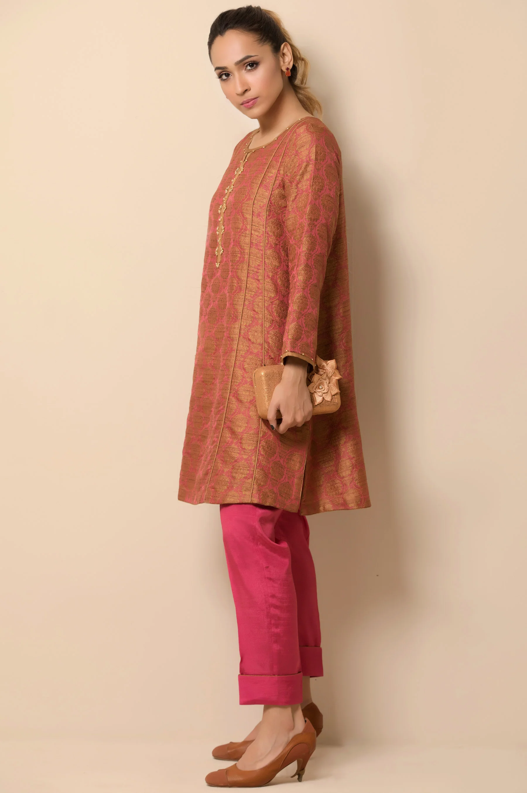 Stitched 2 Piece Embellished Jacquard Suit - Image 2