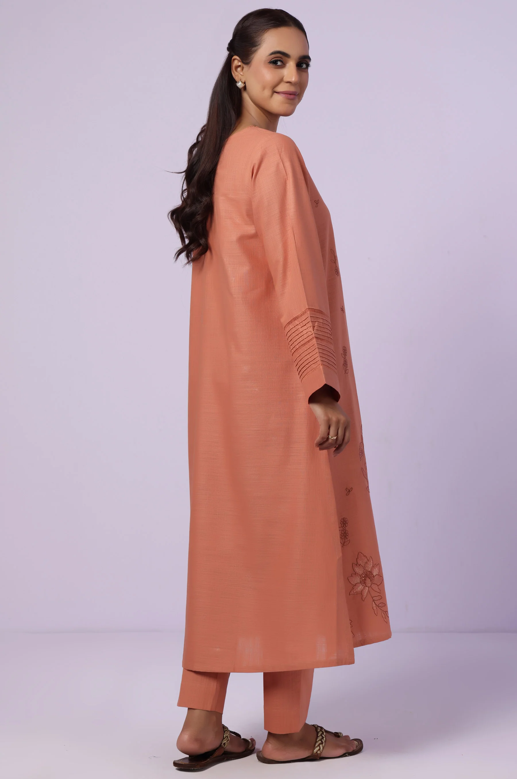Stitched 2 Piece Embroidered Both Side Slub Suit - Image 5