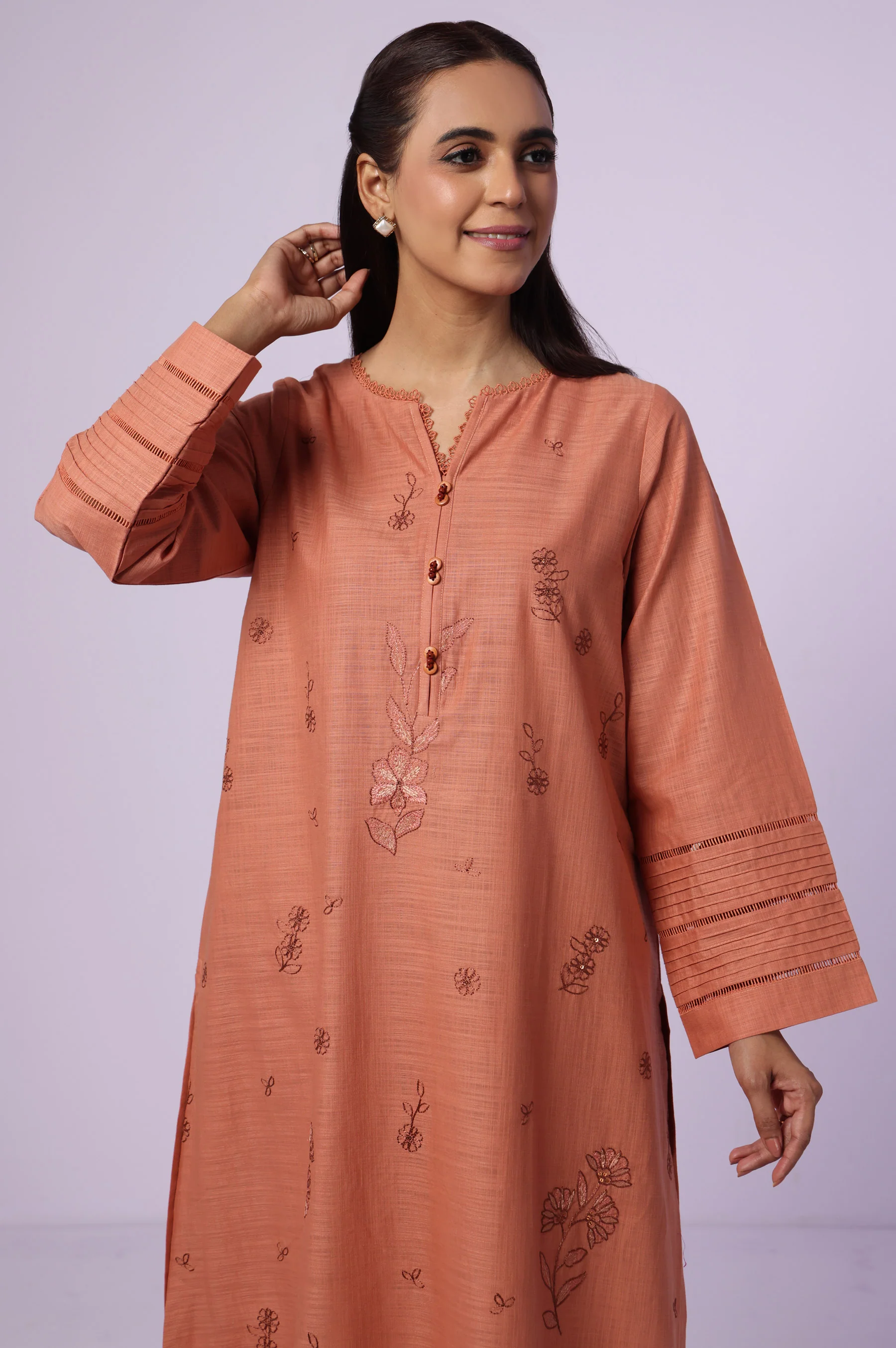 Stitched 2 Piece Embroidered Both Side Slub Suit - Image 6