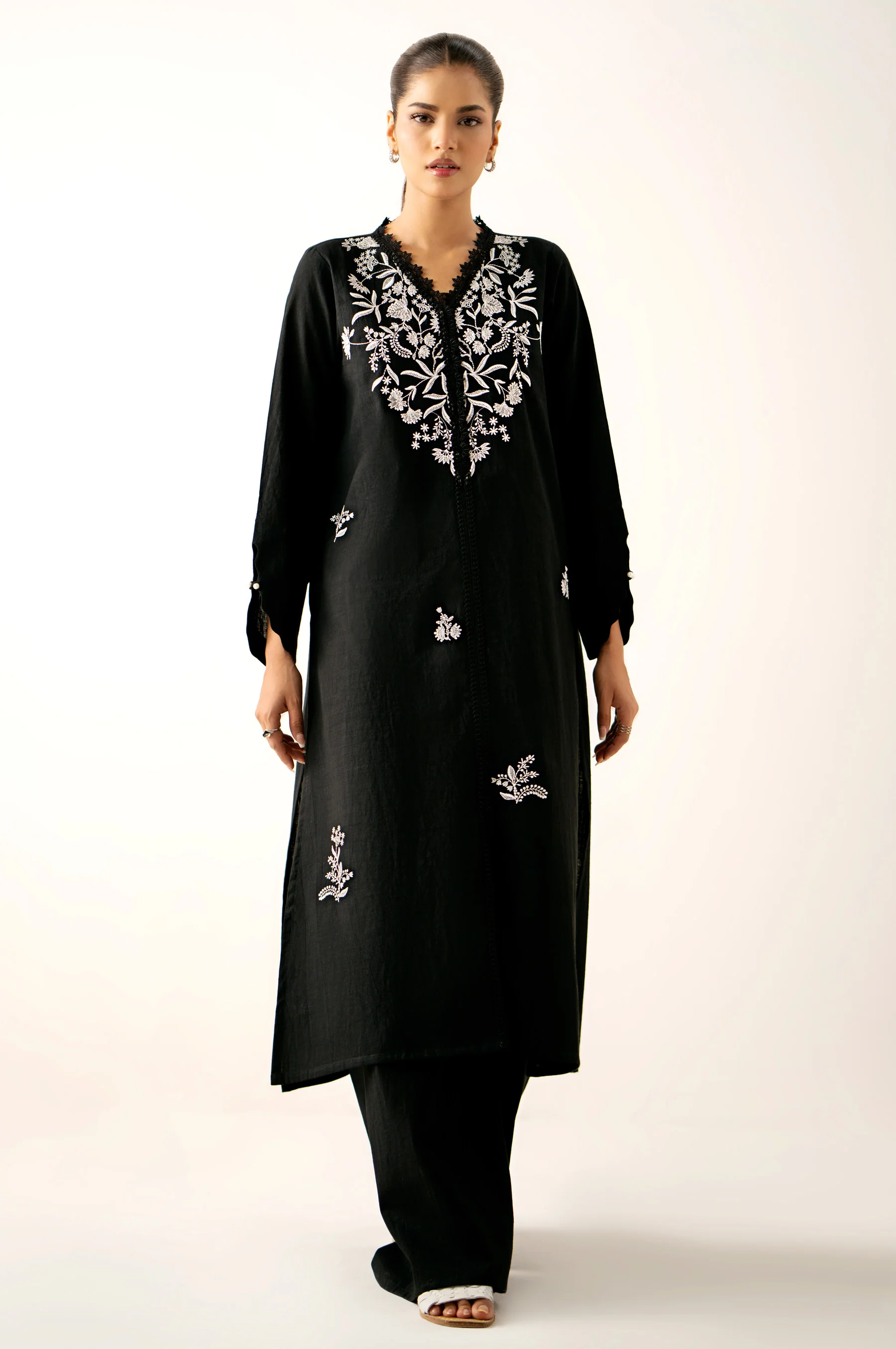 Stitched 2 Piece Embroidered Both Side Slub Suit - Image 4
