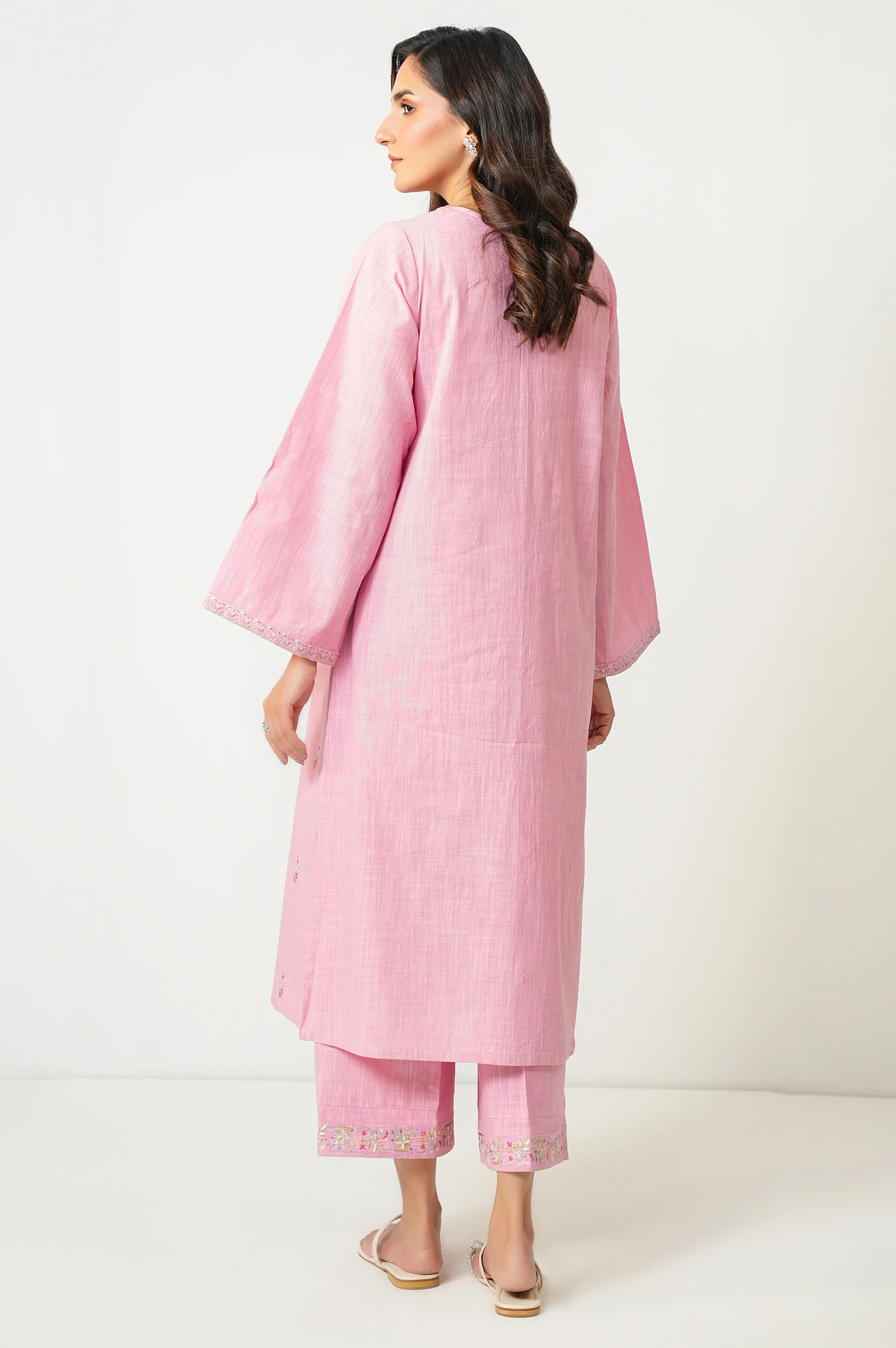 STITCHED EMBROIDERED BOTH SIDE SLUB SHIRT BOTTOM - Image 4
