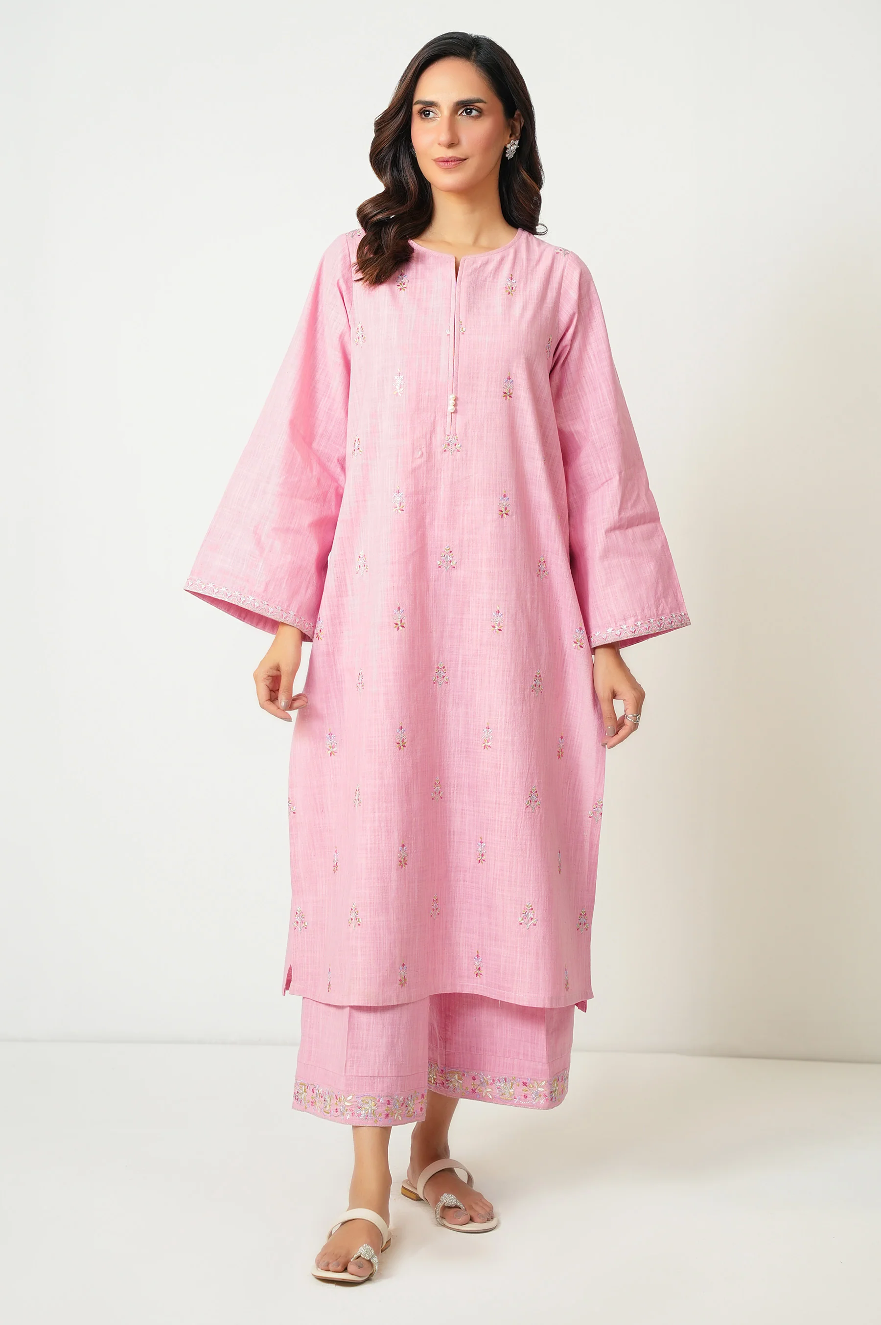 STITCHED EMBROIDERED BOTH SIDE SLUB SHIRT BOTTOM - Image 6