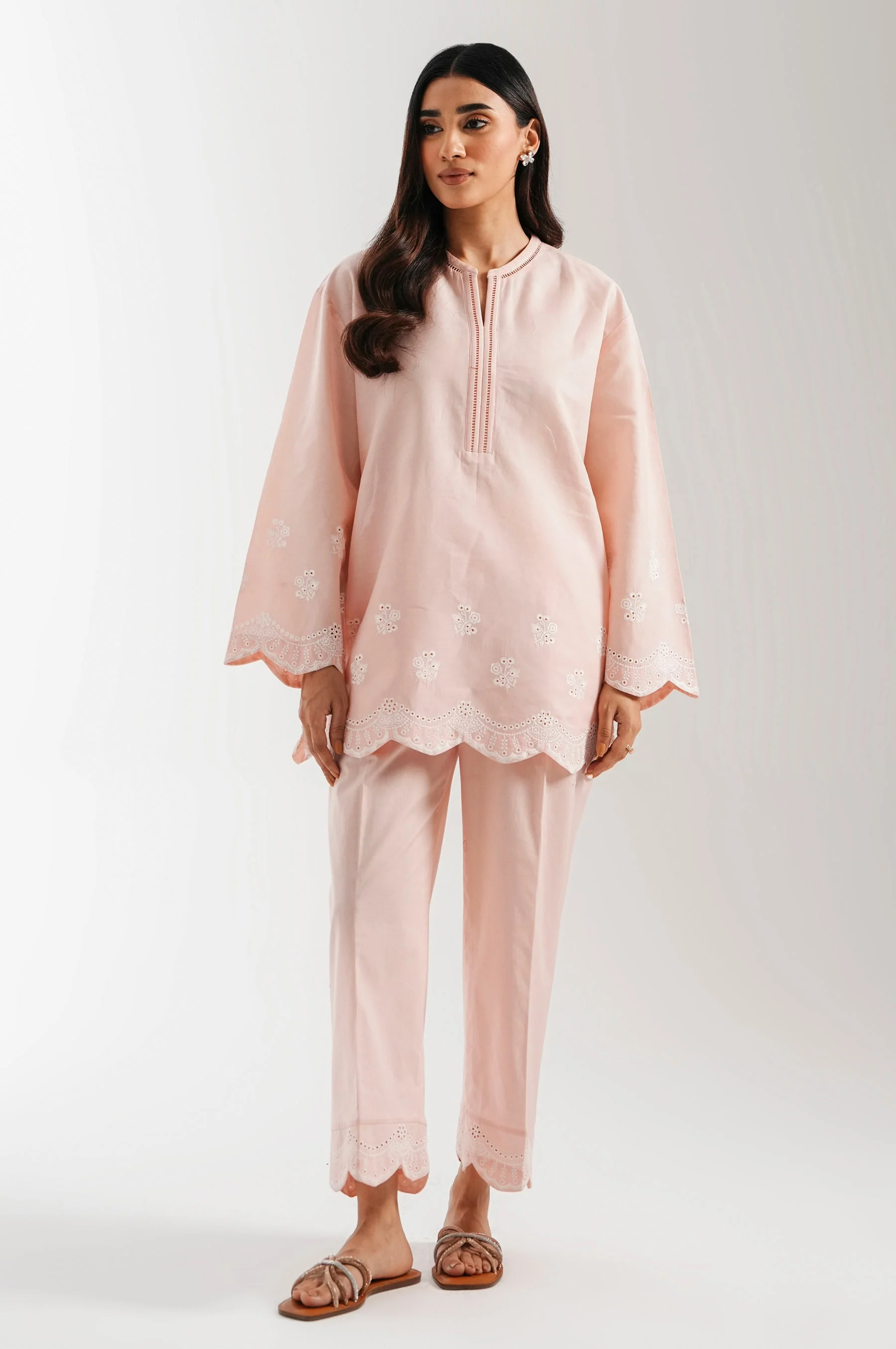STITCHED CHIKANKARI SHIRT BOTTOM (FACTORY E-OUTLET)