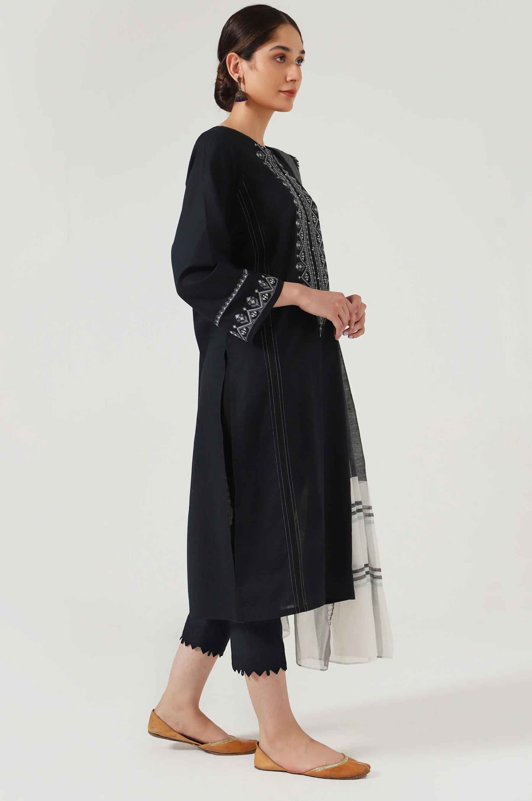 Stitched 2 Piece Embroidered Cambric Suit - Image 5