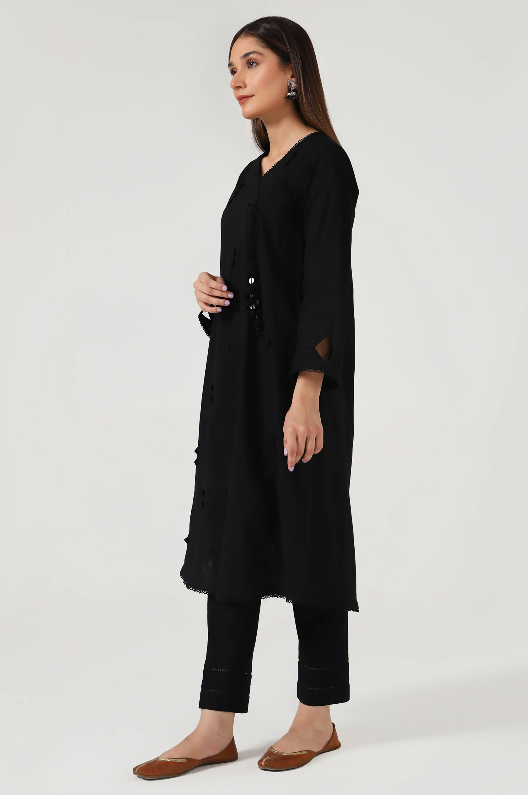 Stitched 2 Piece Stylized Cambric Suit - Image 3