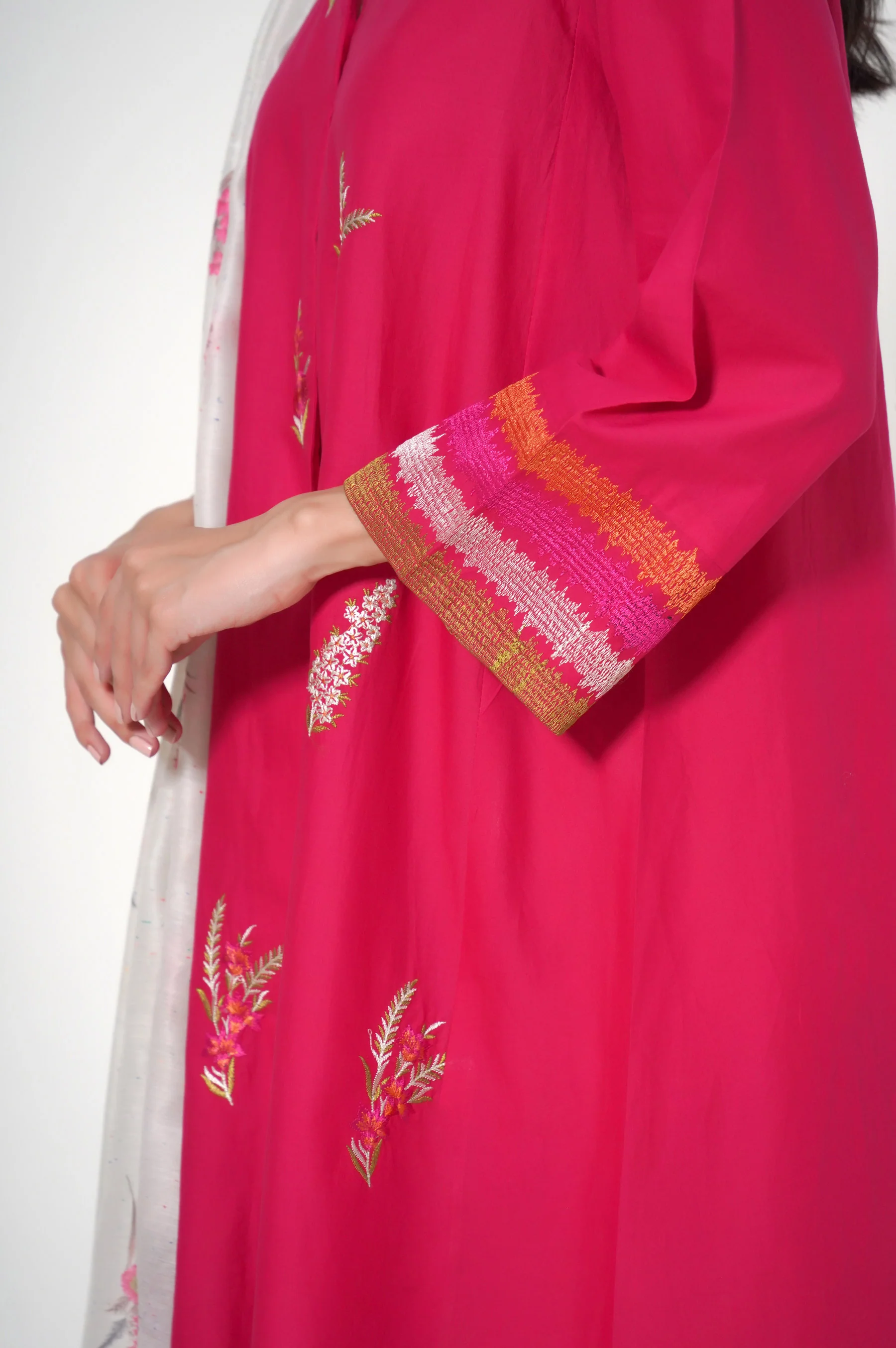 Stitched 2 Piece Cambric Embroidered Suit - Image 5