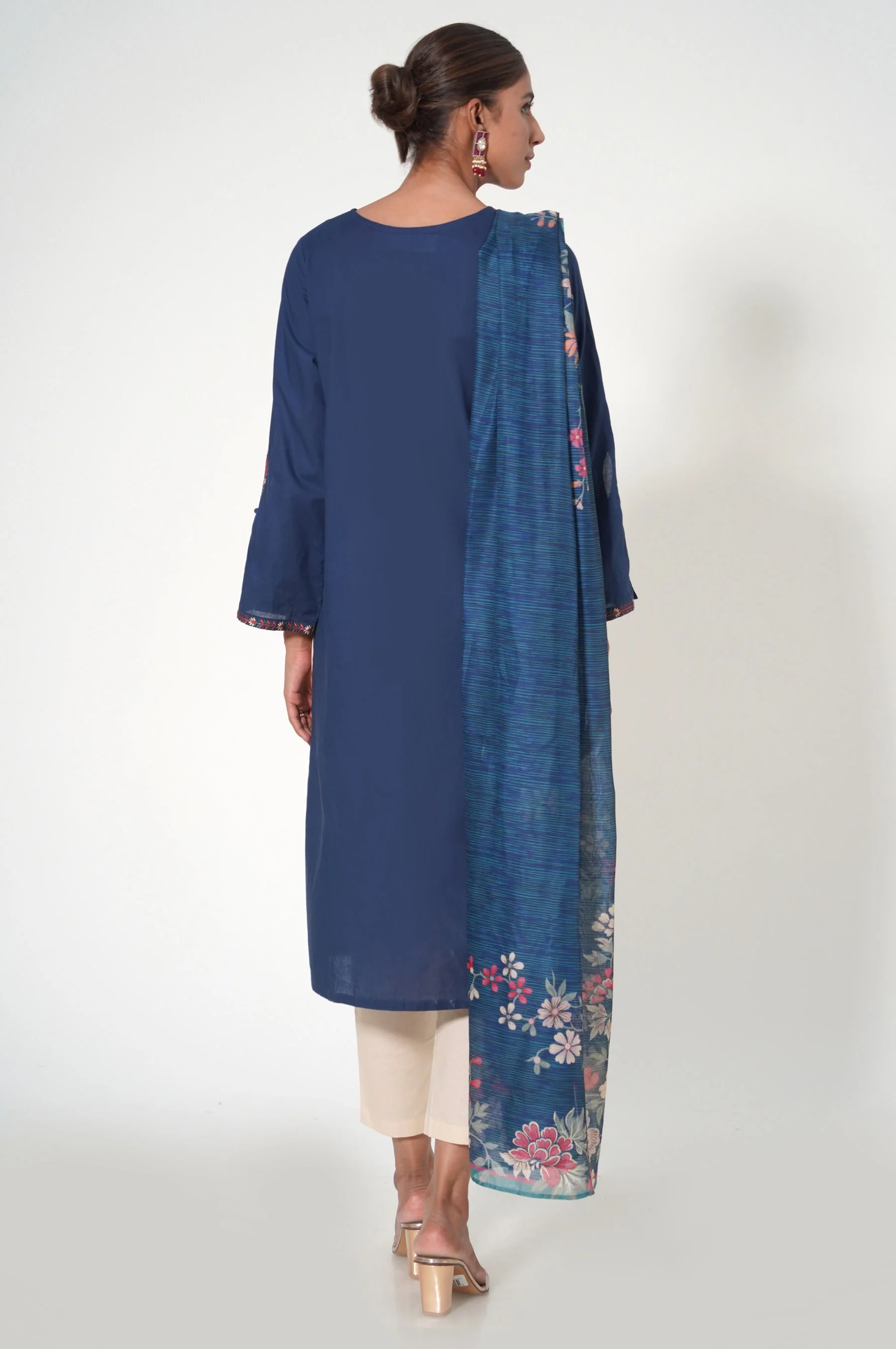 Stitched 2 Piece Cambric Embroidered Suit - Image 5
