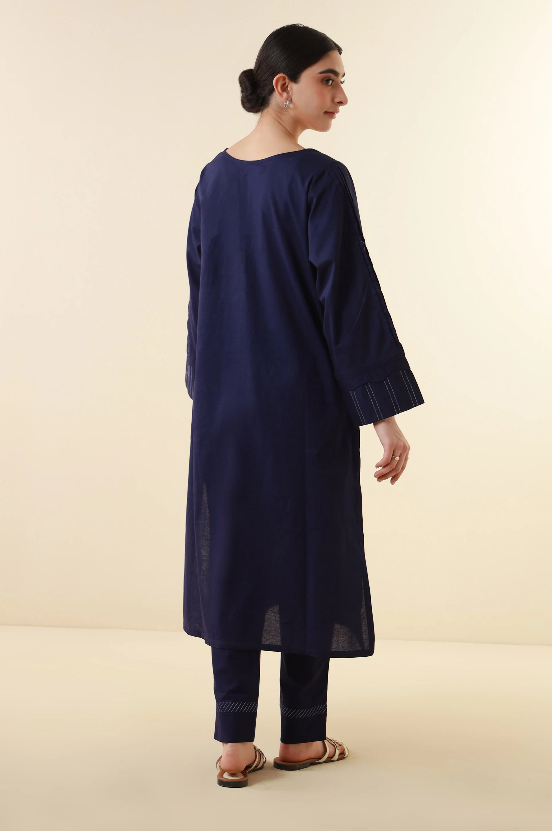 Stitched 2 Piece Embroidered Cambric Suit - Image 2