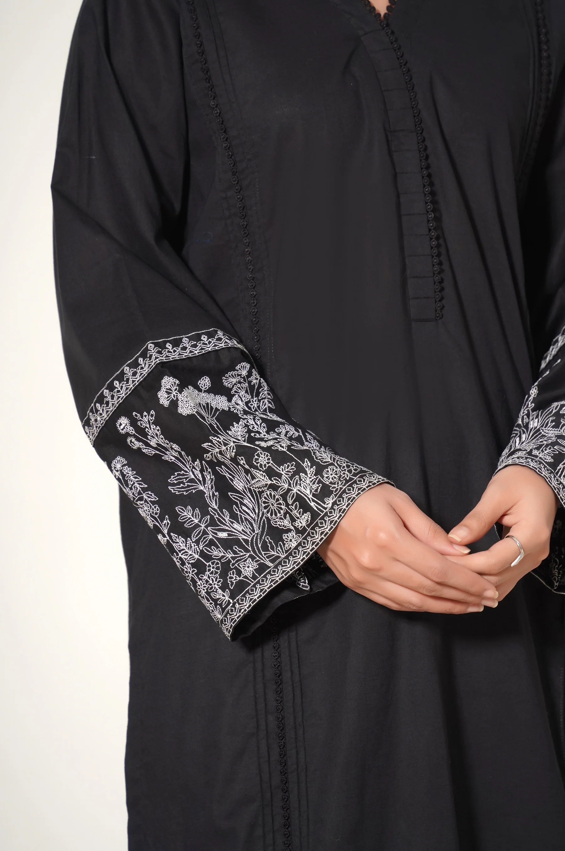Stitched 2 Piece Cambric Embroidered Suit - Image 3